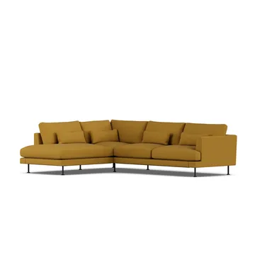 Bredhult soffa - Luiza Mustard 3972-svart stål, 3-sits A2 - 1898
