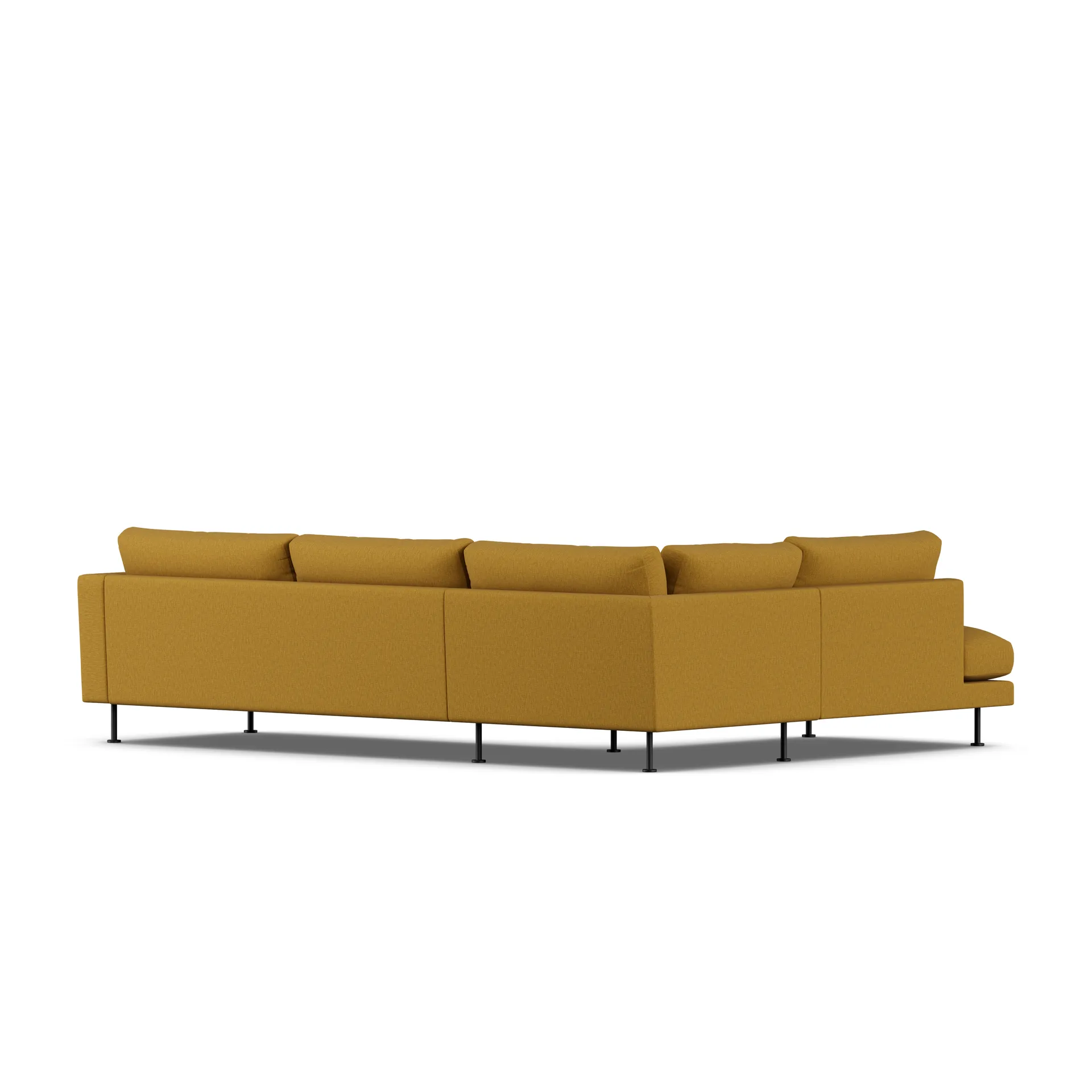Bredhult soffa, Luiza Mustard 3972-svart stål, 3-sits A2 1898