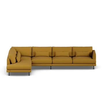 Bredhult soffa - Luiza Mustard 3972-svart stål, 4-sits B2 - 1898