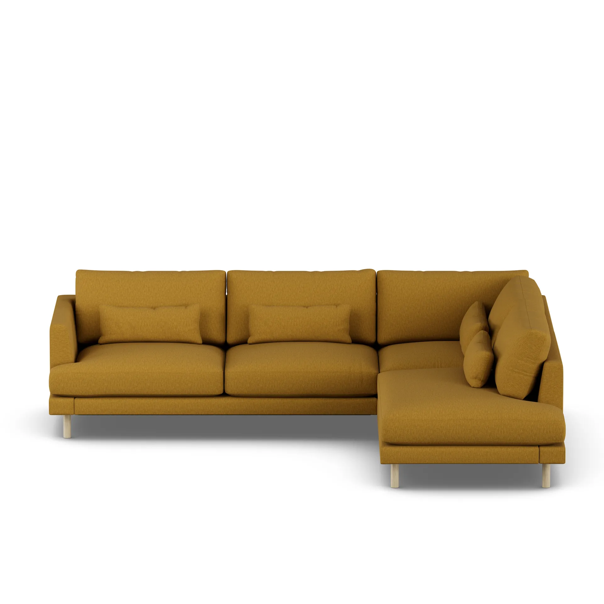 Bredhult soffa, Luiza Mustard 3972-vitoljad ek, 3-sits A1 1898