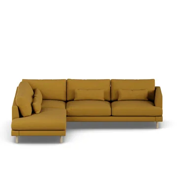 Bredhult soffa - Luiza Mustard 3972-vitoljad ek, 3-sits A2 - 1898
