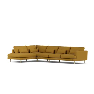 Bredhult soffa - Luiza Mustard 3972-vitoljad ek, 4-sits B2 - 1898