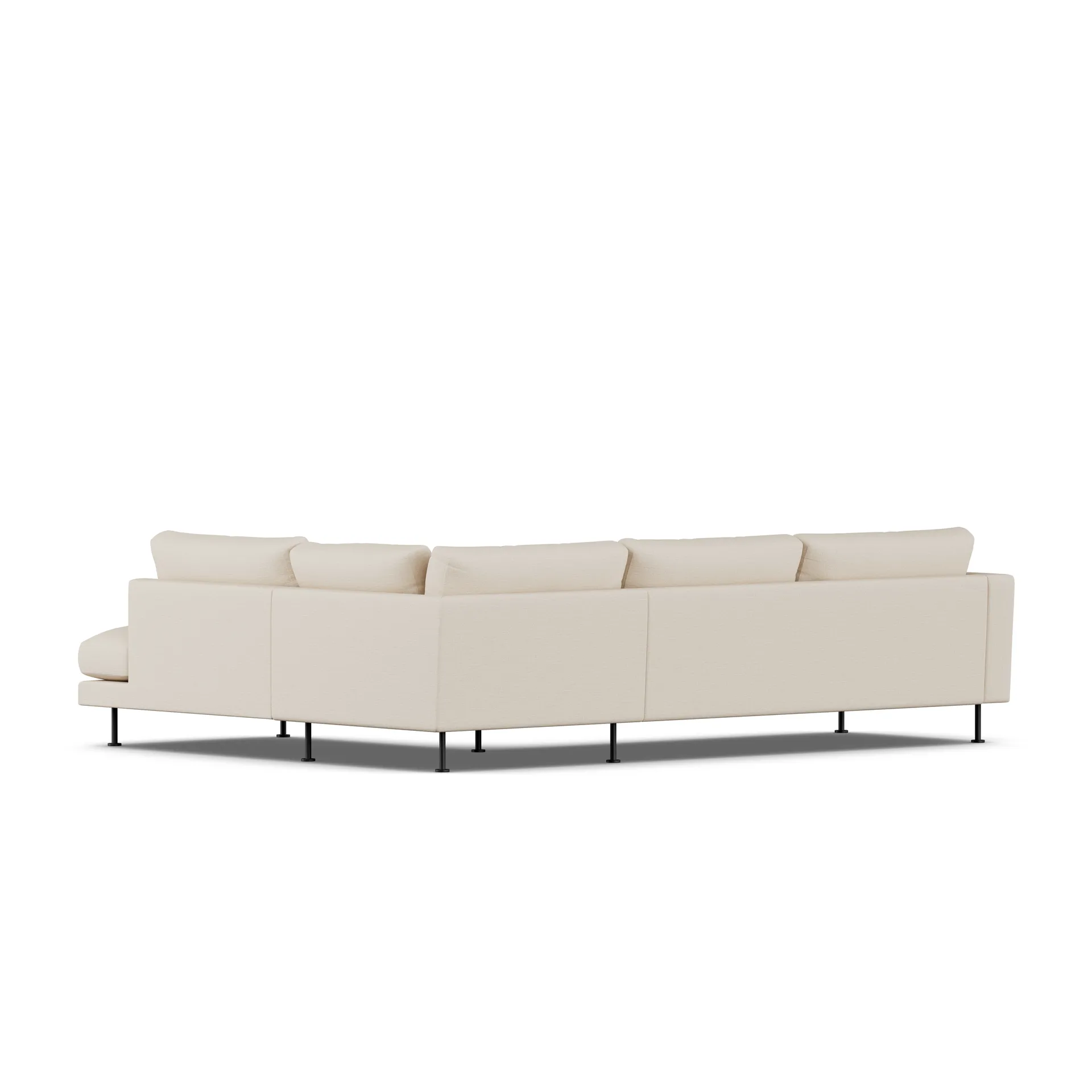 Bredhult soffa, Same Beige 6670-svart stål, 3-sits A1 1898