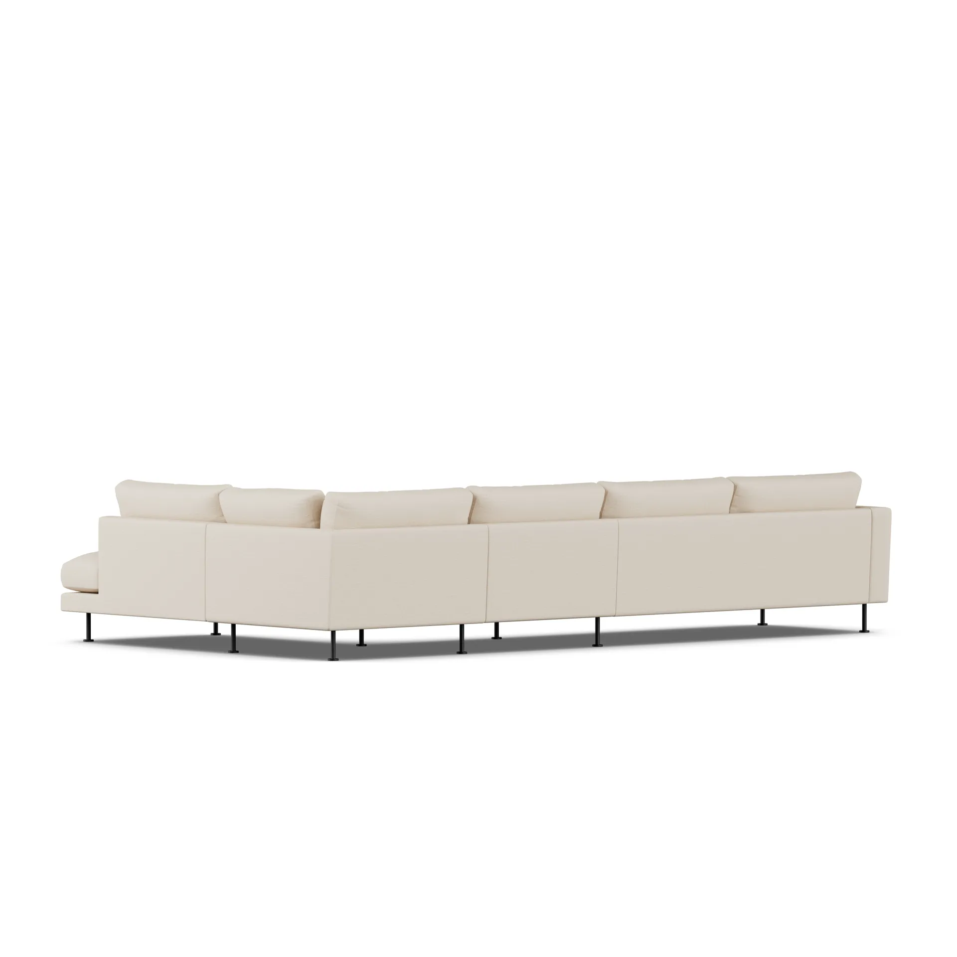 Bredhult soffa, Same Beige 6670-svart stål, 4-sits B1 1898