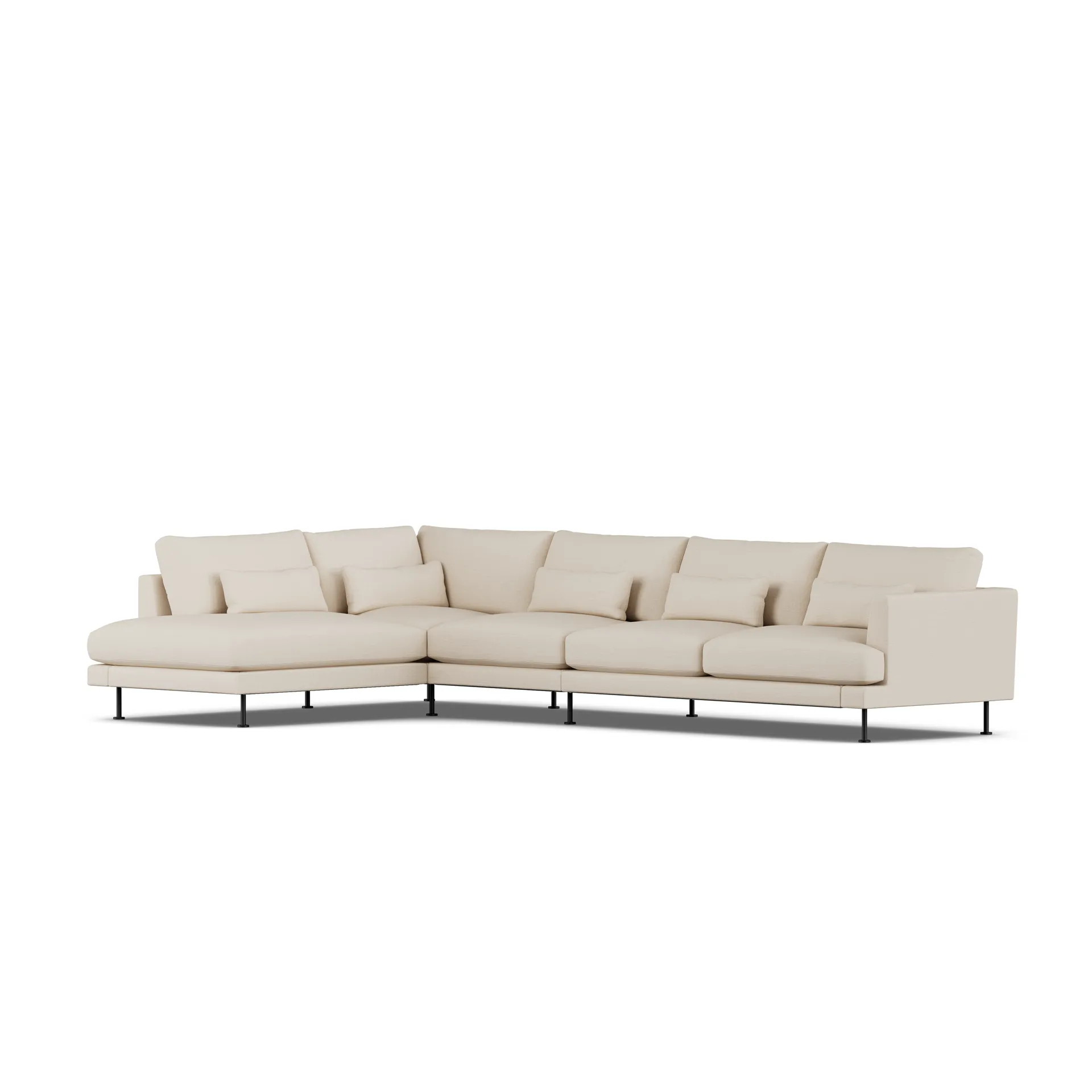 Bredhult soffa, Same Beige 6670-svart stål, 4-sits B2 1898