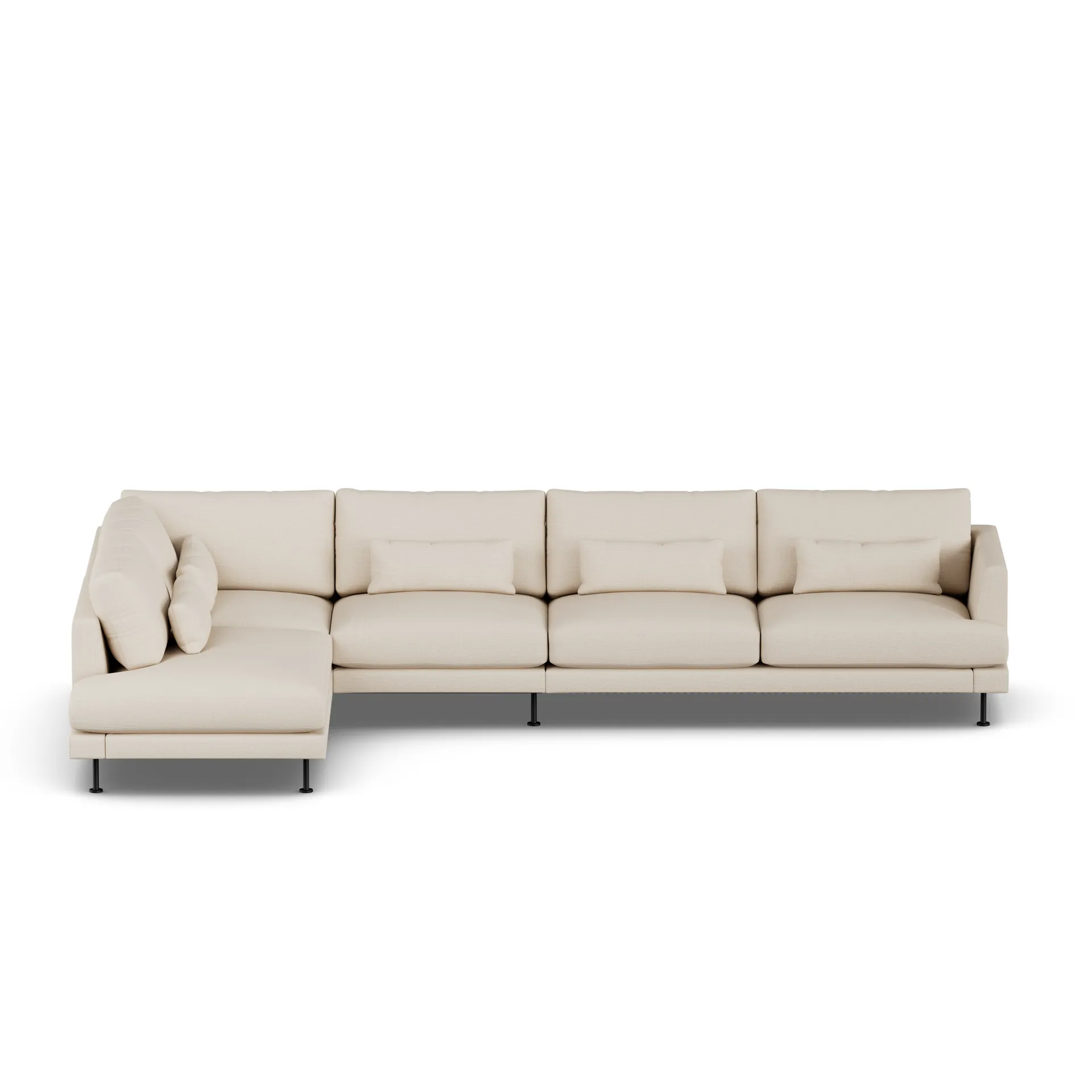 Bredhult soffa, Same Beige 6670-svart stål, 4-sits B2 1898