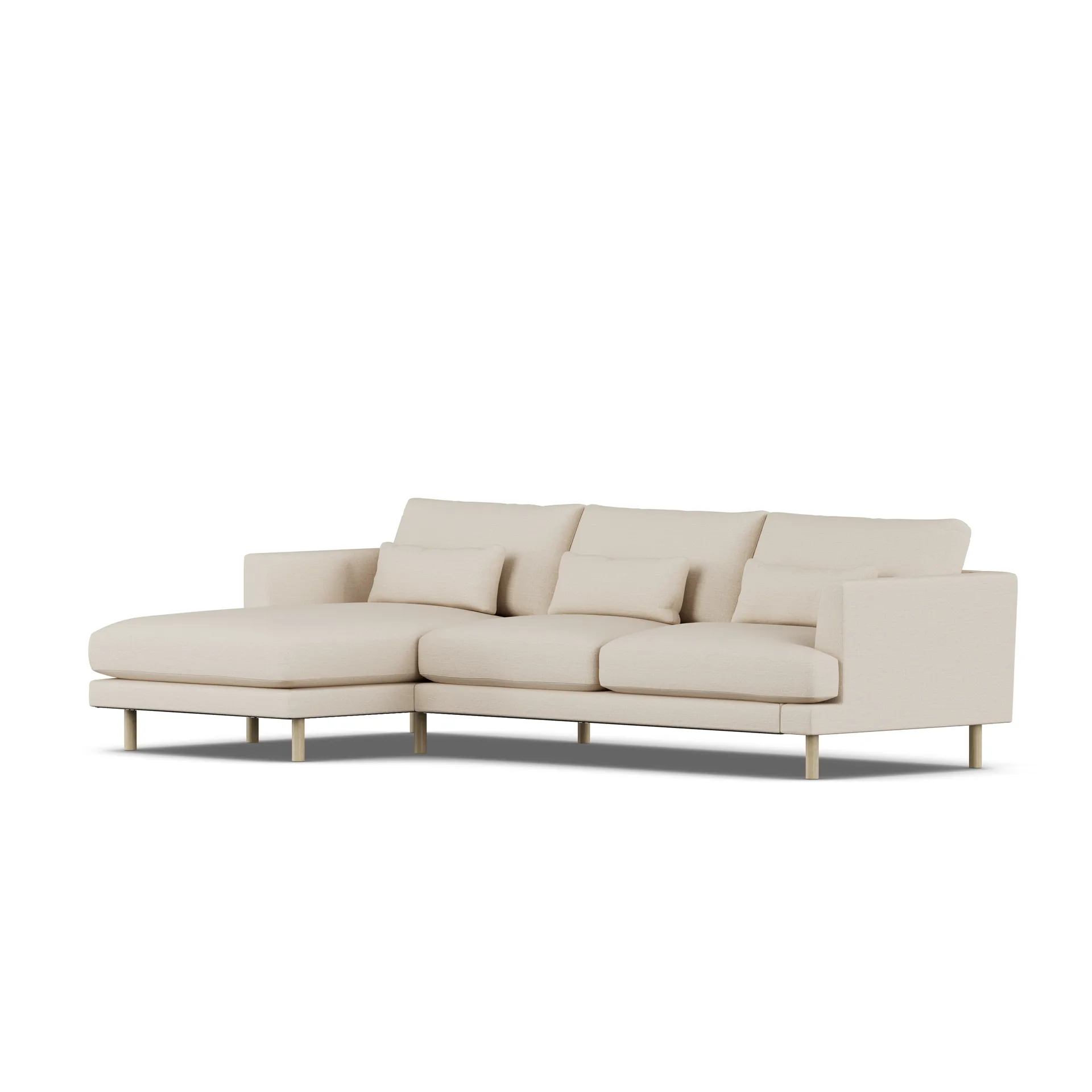 Bredhult soffa, Same Beige 6670-vitoljad ek, 2,5-sits C2 1898