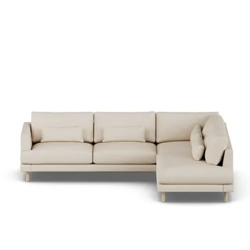 Bredhult soffa - Same Beige 6670-vitoljad ek, 3-sits A1 - 1898