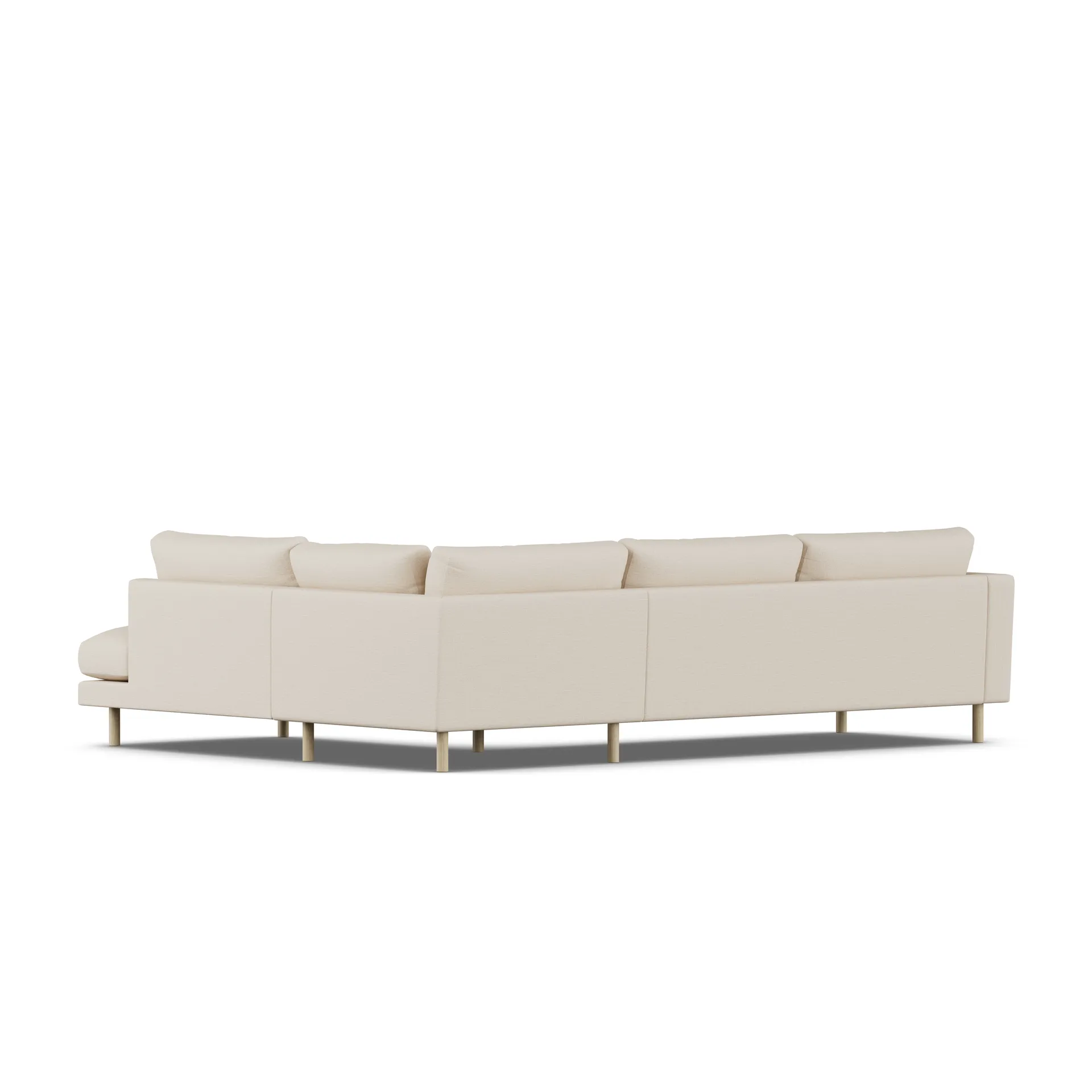 Bredhult soffa, Same Beige 6670-vitoljad ek, 3-sits A1 1898