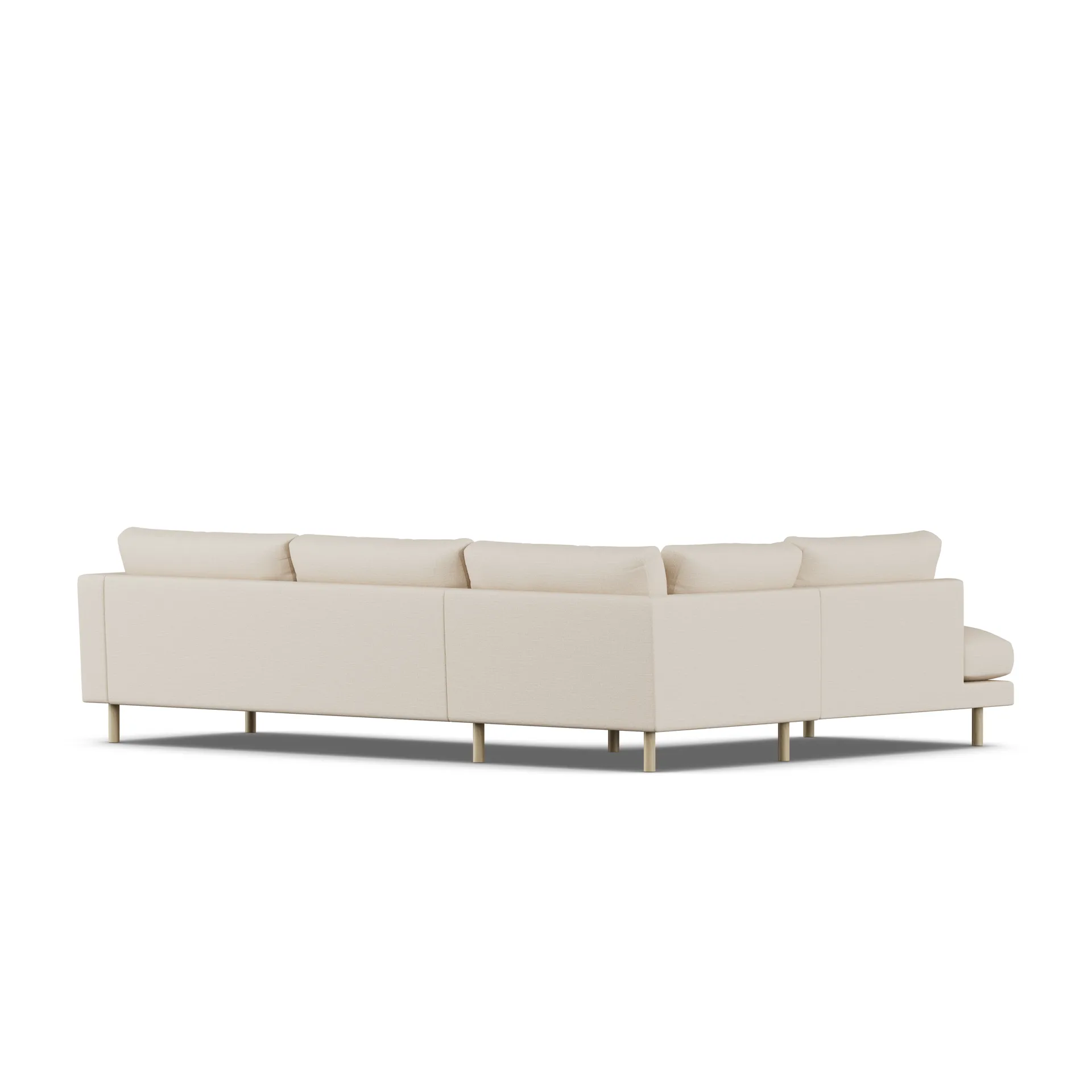 Bredhult soffa, Same Beige 6670-vitoljad ek, 3-sits A2 1898