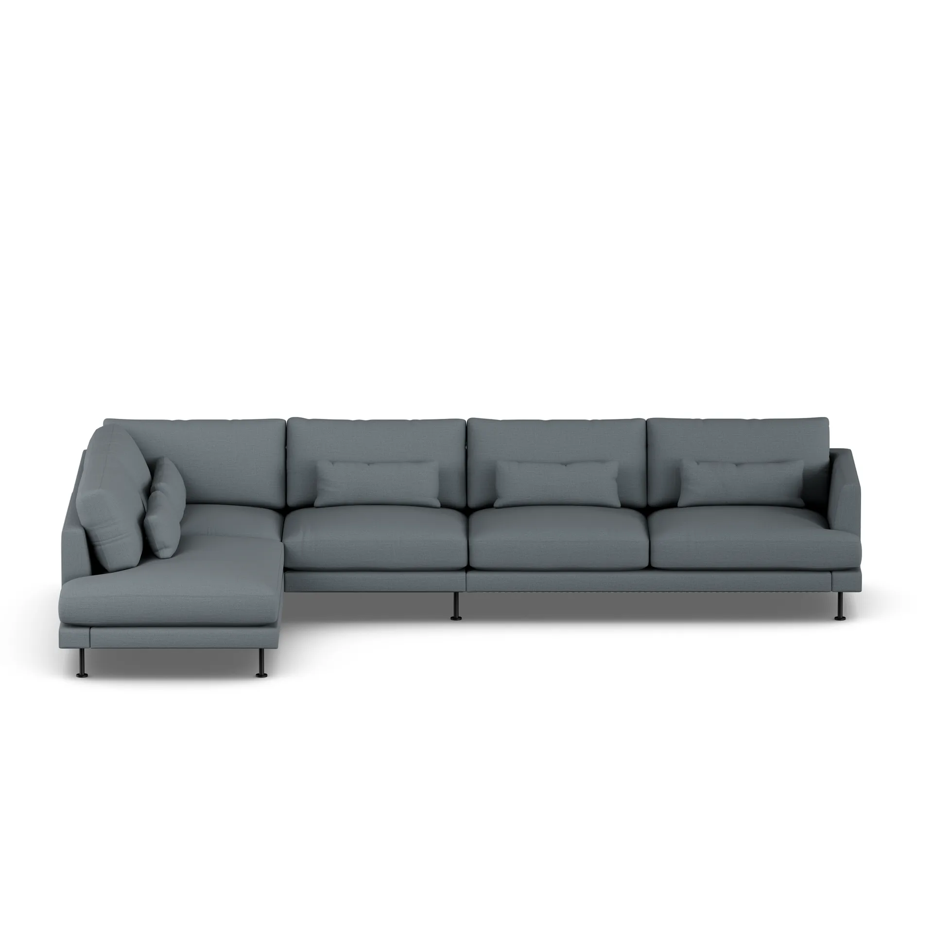 Bredhult soffa, Same Blue 6678-svart stål, 4-sits B2 1898