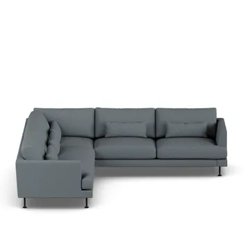 Bredhult soffa - Same Blue 6678-svart stål, hörnsoffa F - 1898