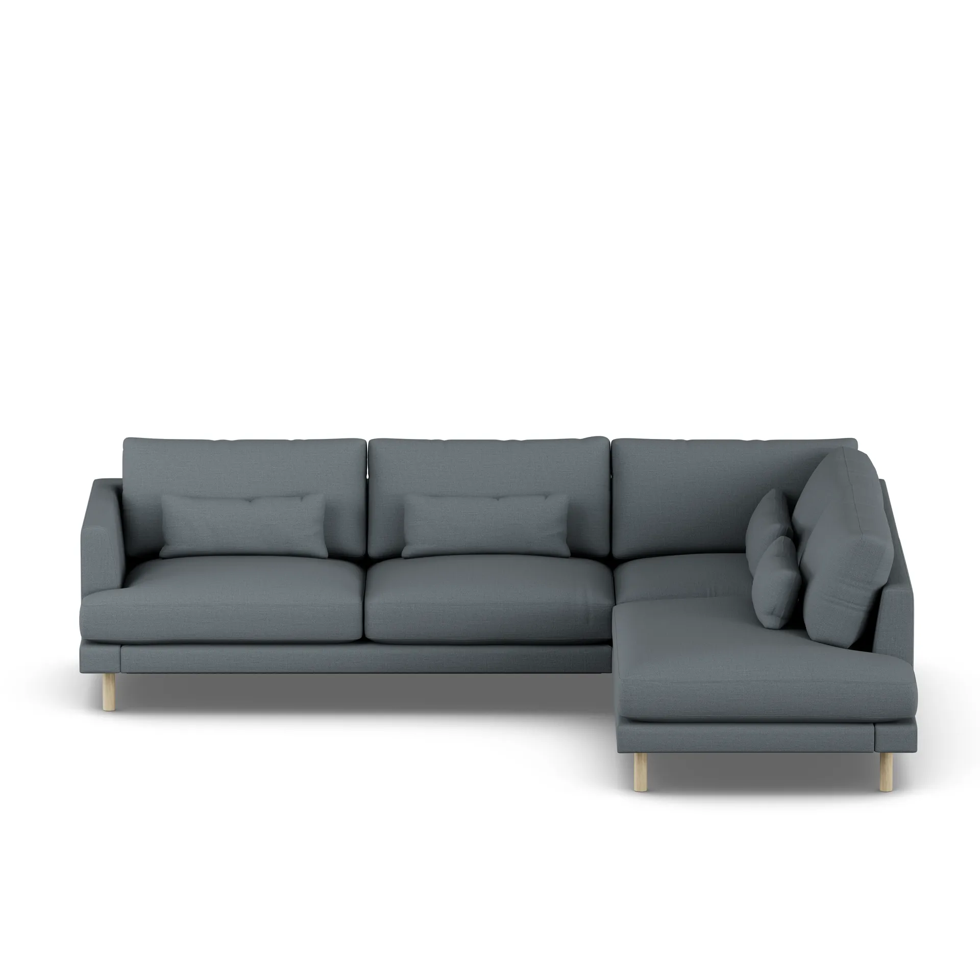 Bredhult soffa, Same Blue 6678-vitoljad ek, 3-sits A1 1898