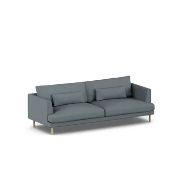 Bredhult soffa - Same Blue 6678-vitoljad ek, 3-sits - 1898