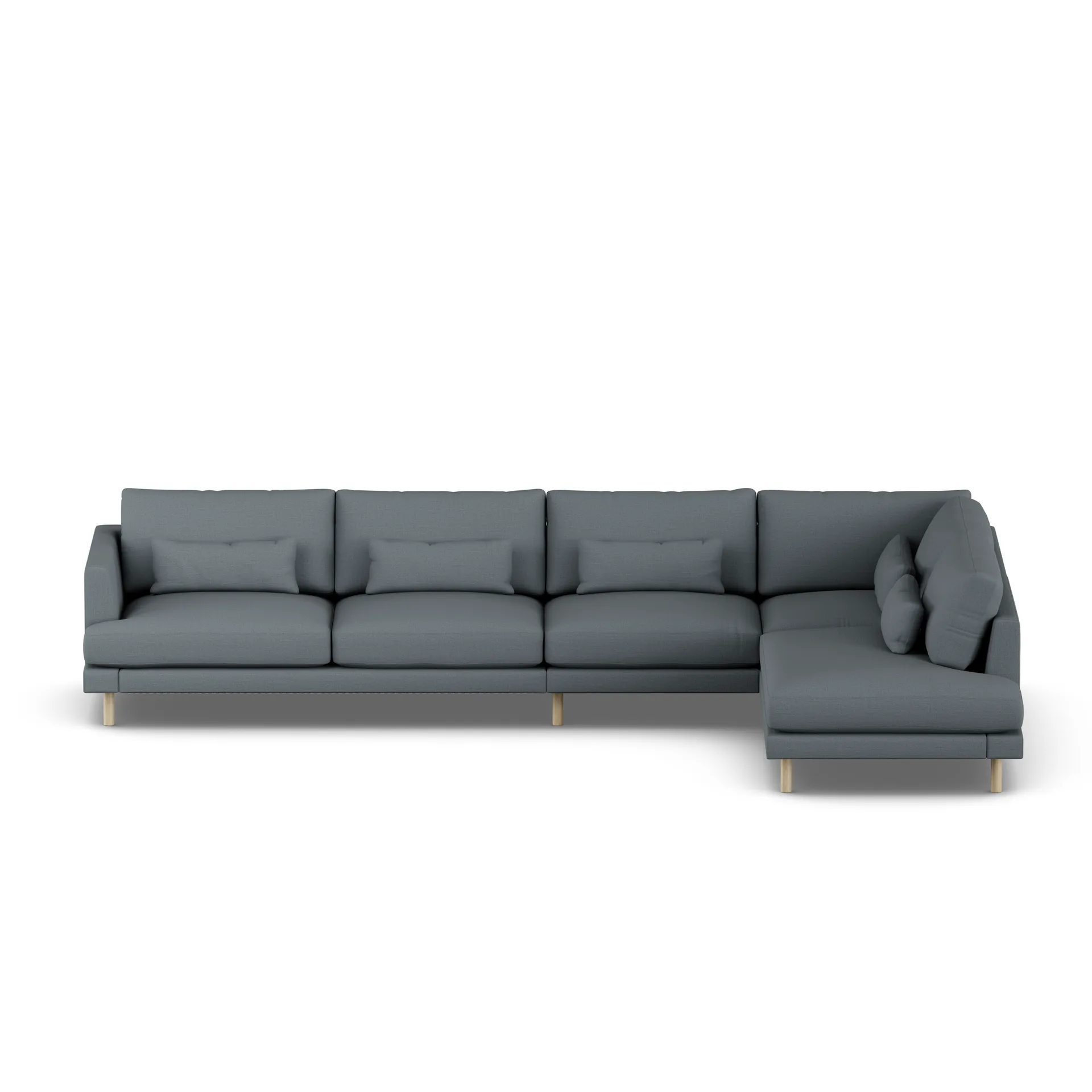 Bredhult soffa, Same Blue 6678-vitoljad ek, 4-sits B1 1898