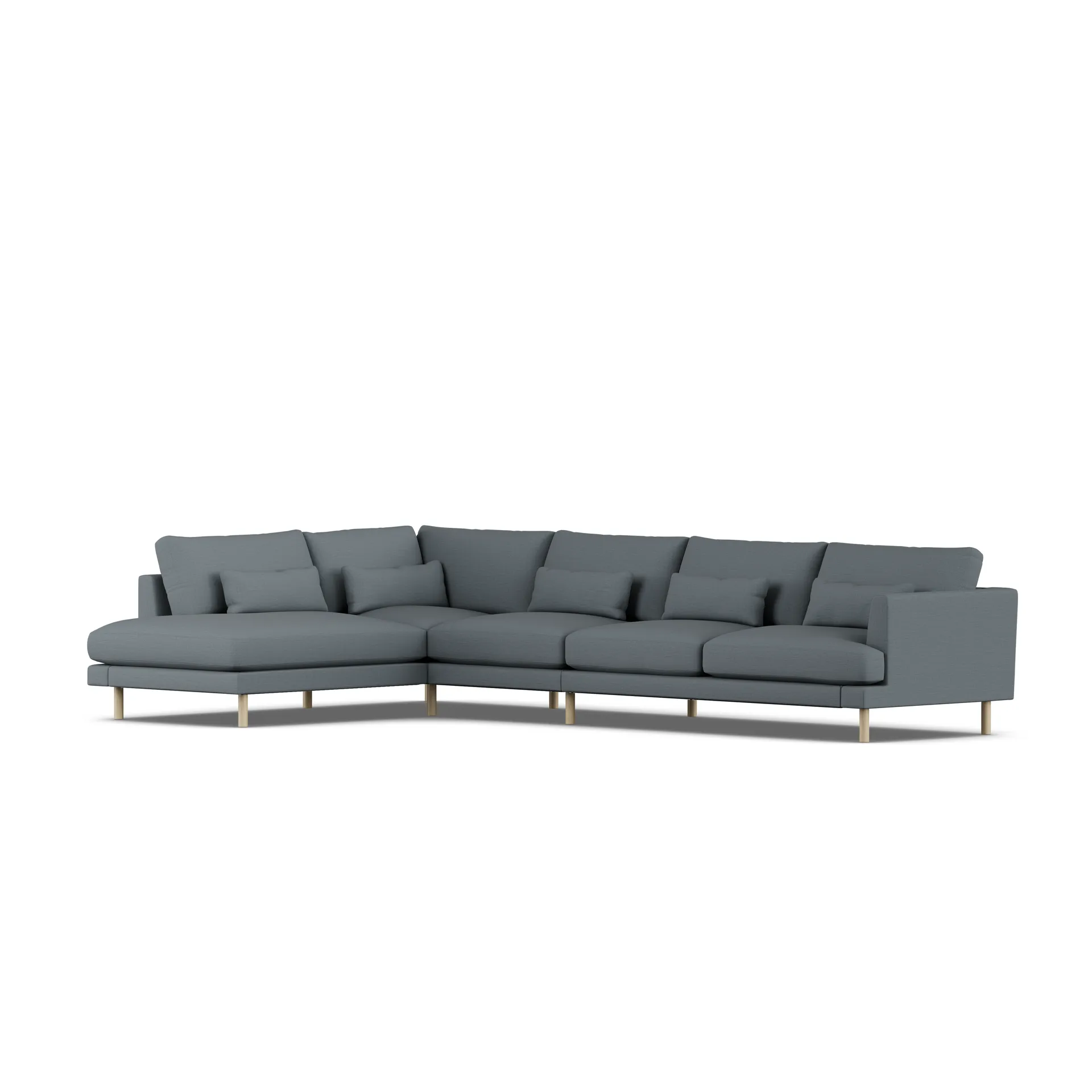 Bredhult soffa, Same Blue 6678-vitoljad ek, 4-sits B2 1898