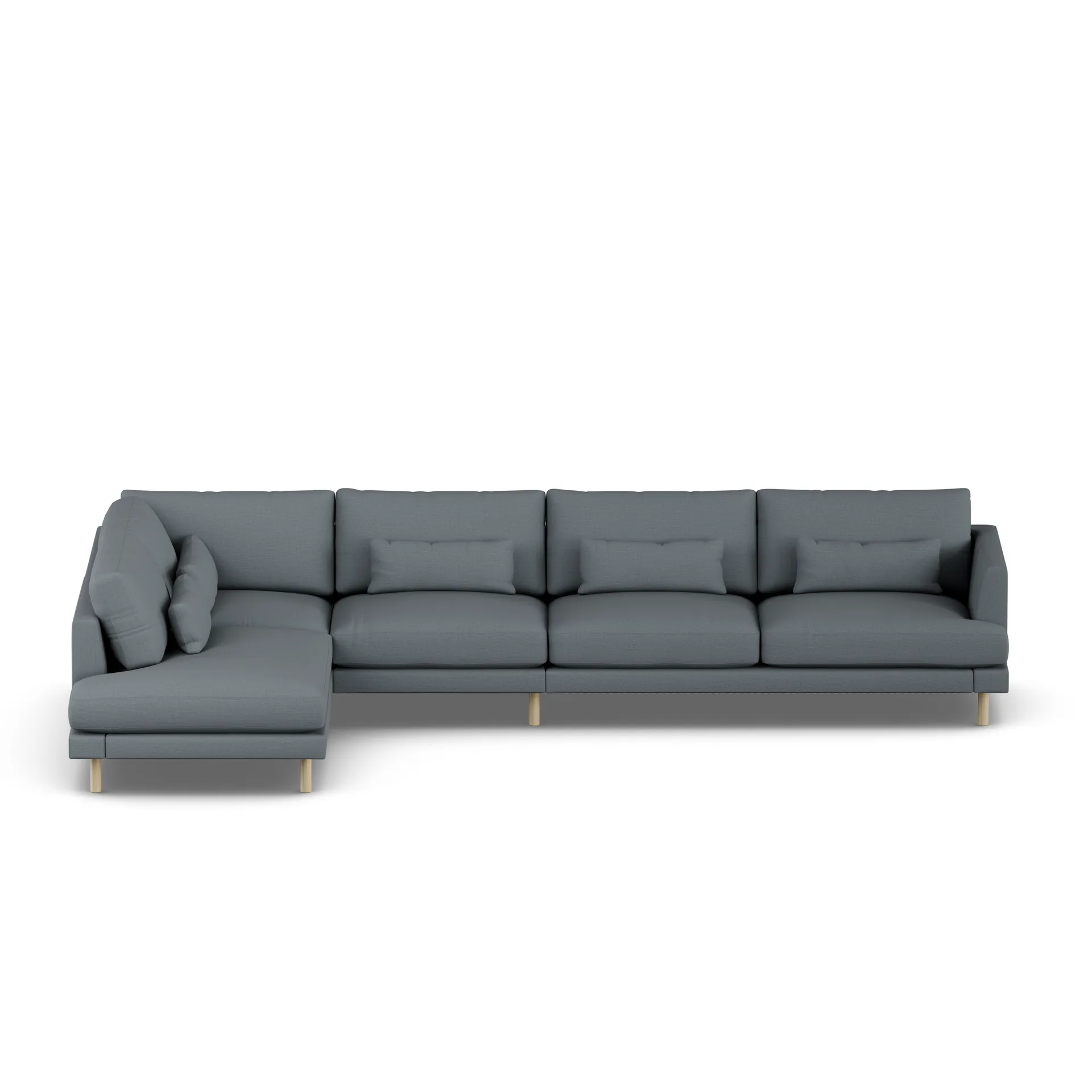Bredhult soffa, Same Blue 6678-vitoljad ek, 4-sits B2 1898