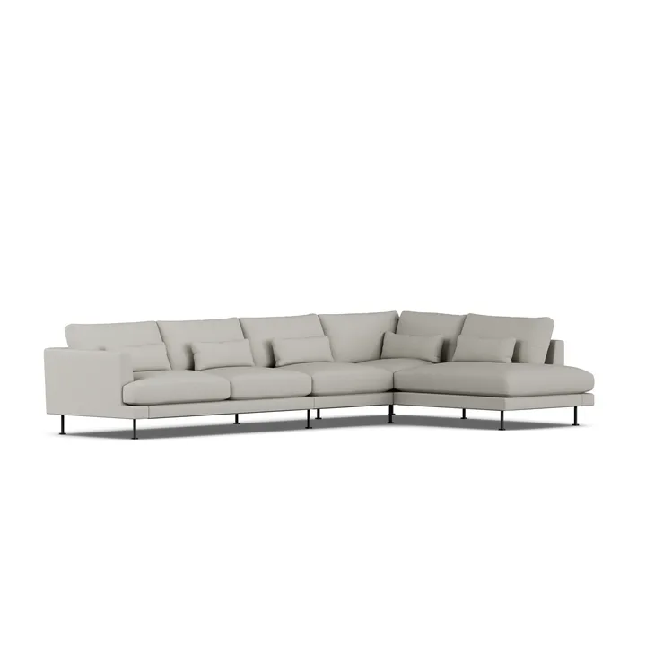 Bredhult soffa - Same Grey 6673-svart stål, 4-sits B1 - 1898