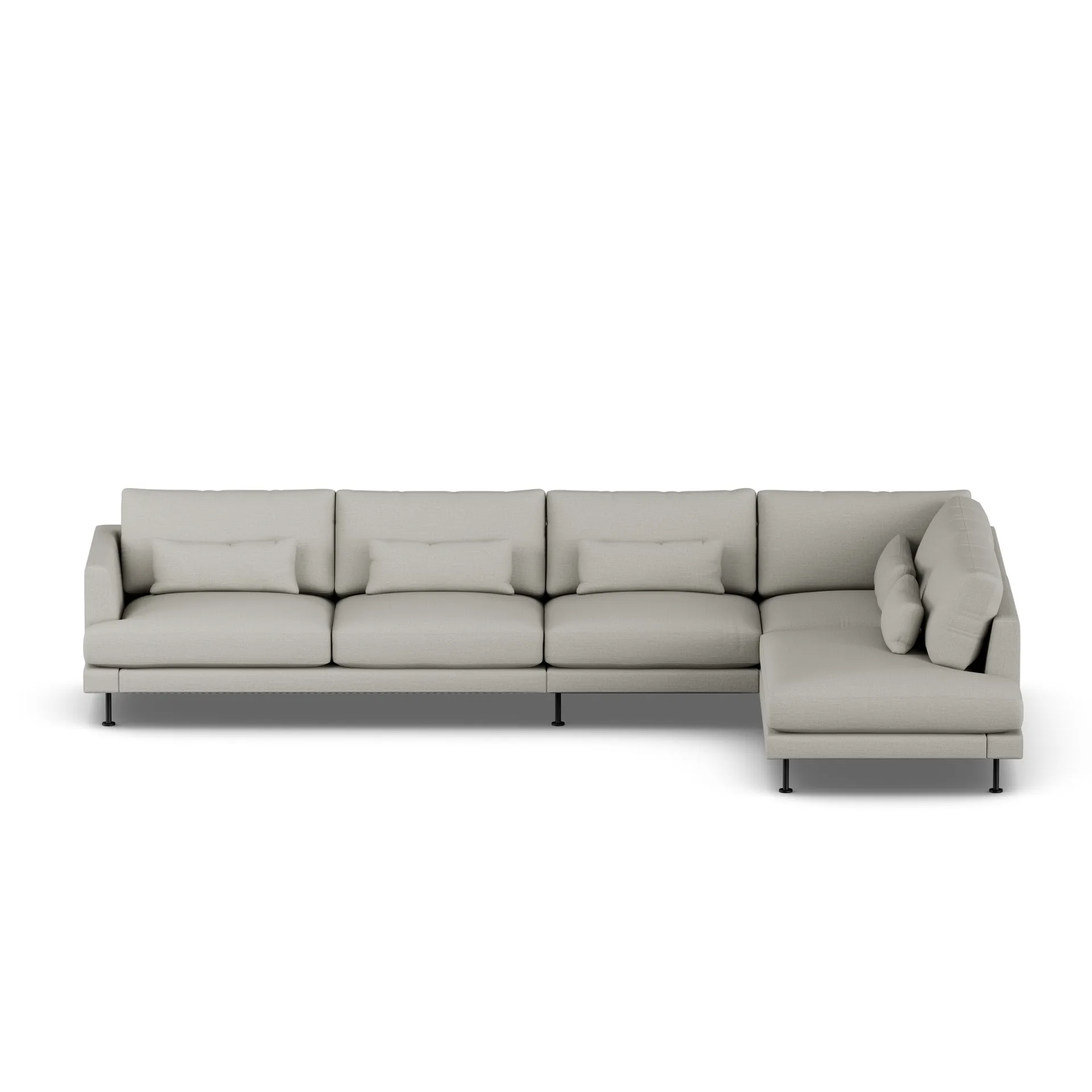 Bredhult soffa, Same Grey 6673-svart stål, 4-sits B1 1898