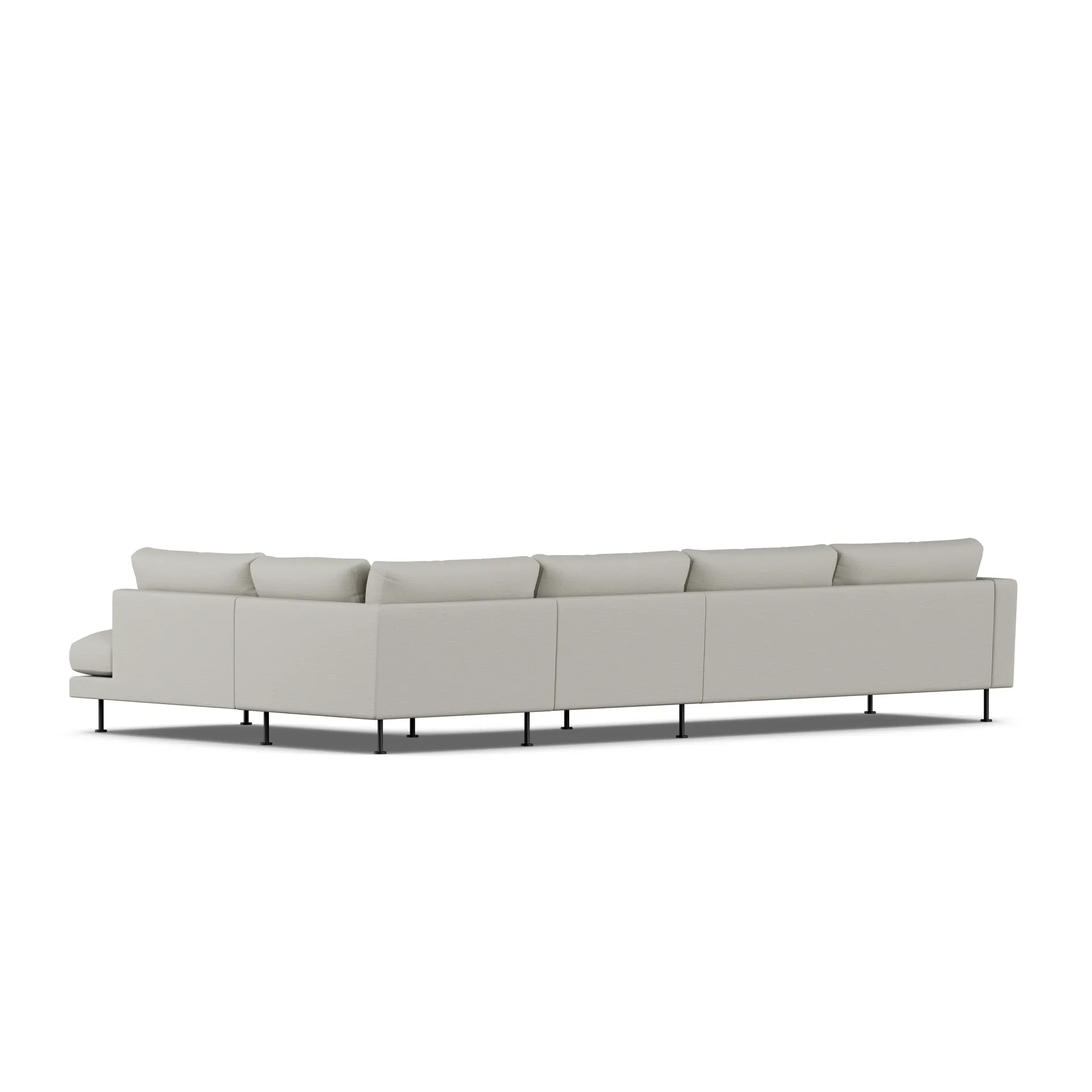 Bredhult soffa, Same Grey 6673-svart stål, 4-sits B1 1898
