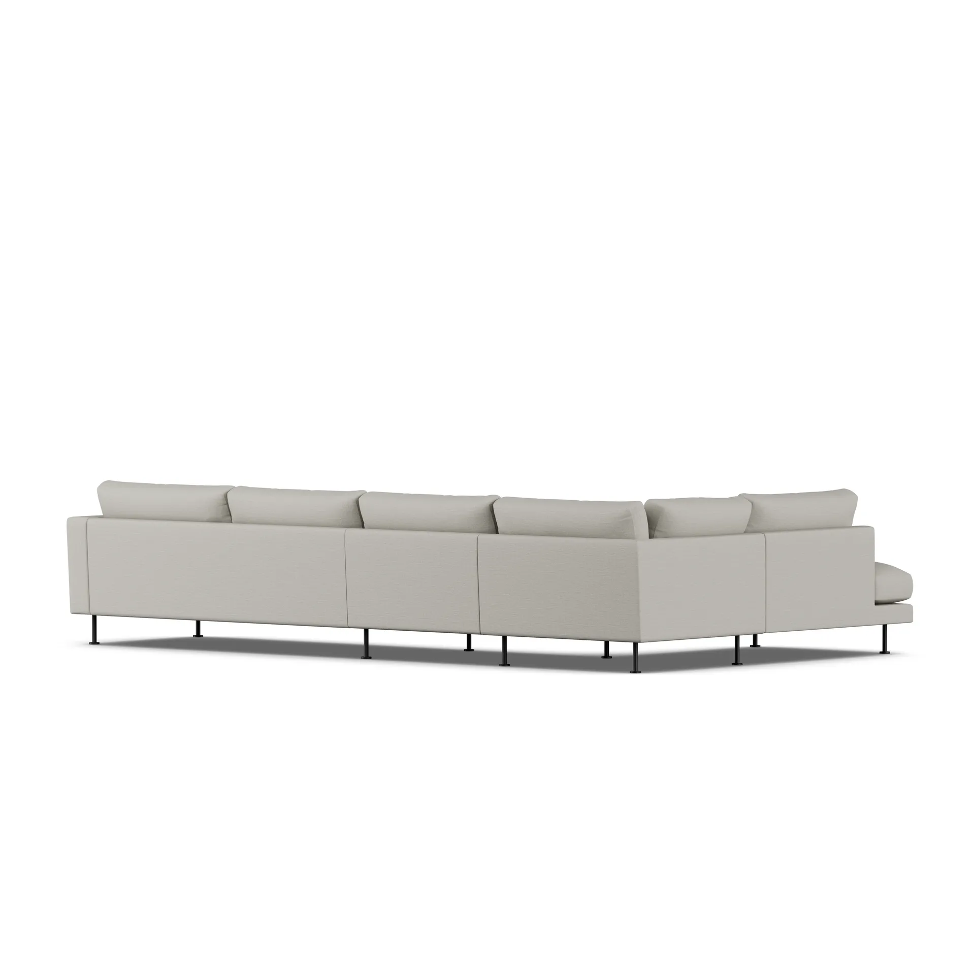 Bredhult soffa, Same Grey 6673-svart stål, 4-sits B2 1898