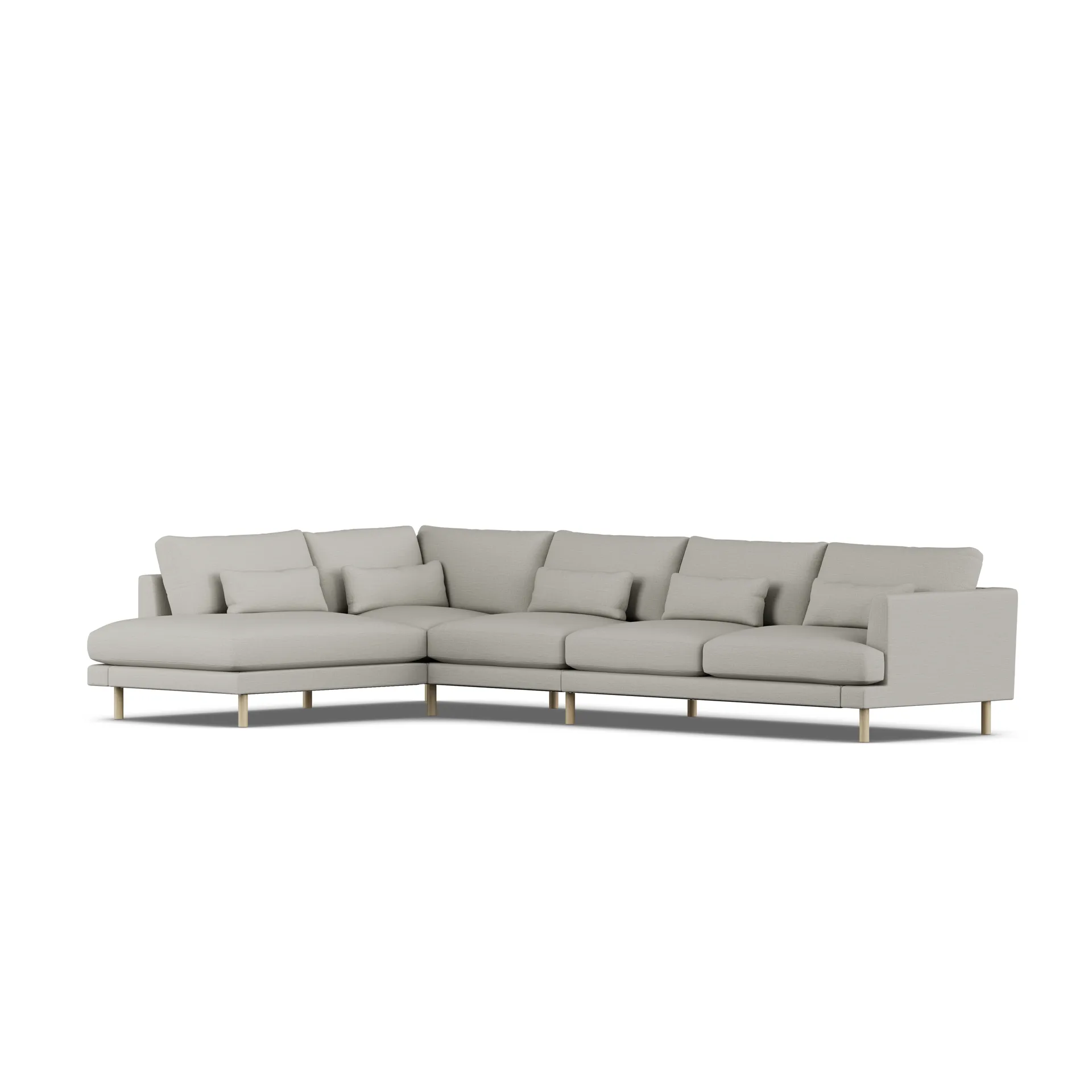Bredhult soffa, Same Grey 6673-vitoljad ek, 4-sits B2 1898