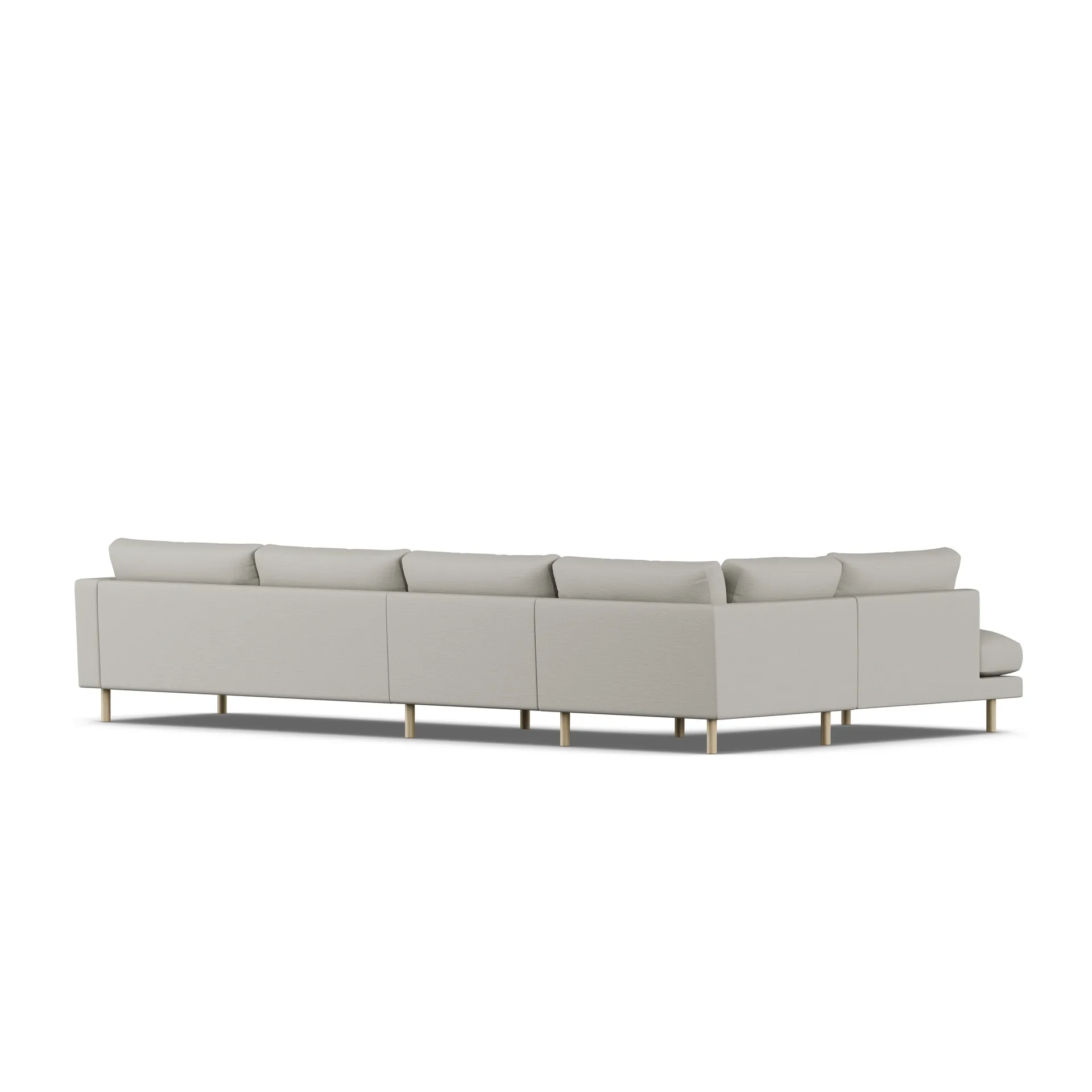 Bredhult soffa, Same Grey 6673-vitoljad ek, 4-sits B2 1898