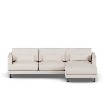 Bredhult soffa - Same Off White 6671-svart stål, 2,5-sits C1 - 1898