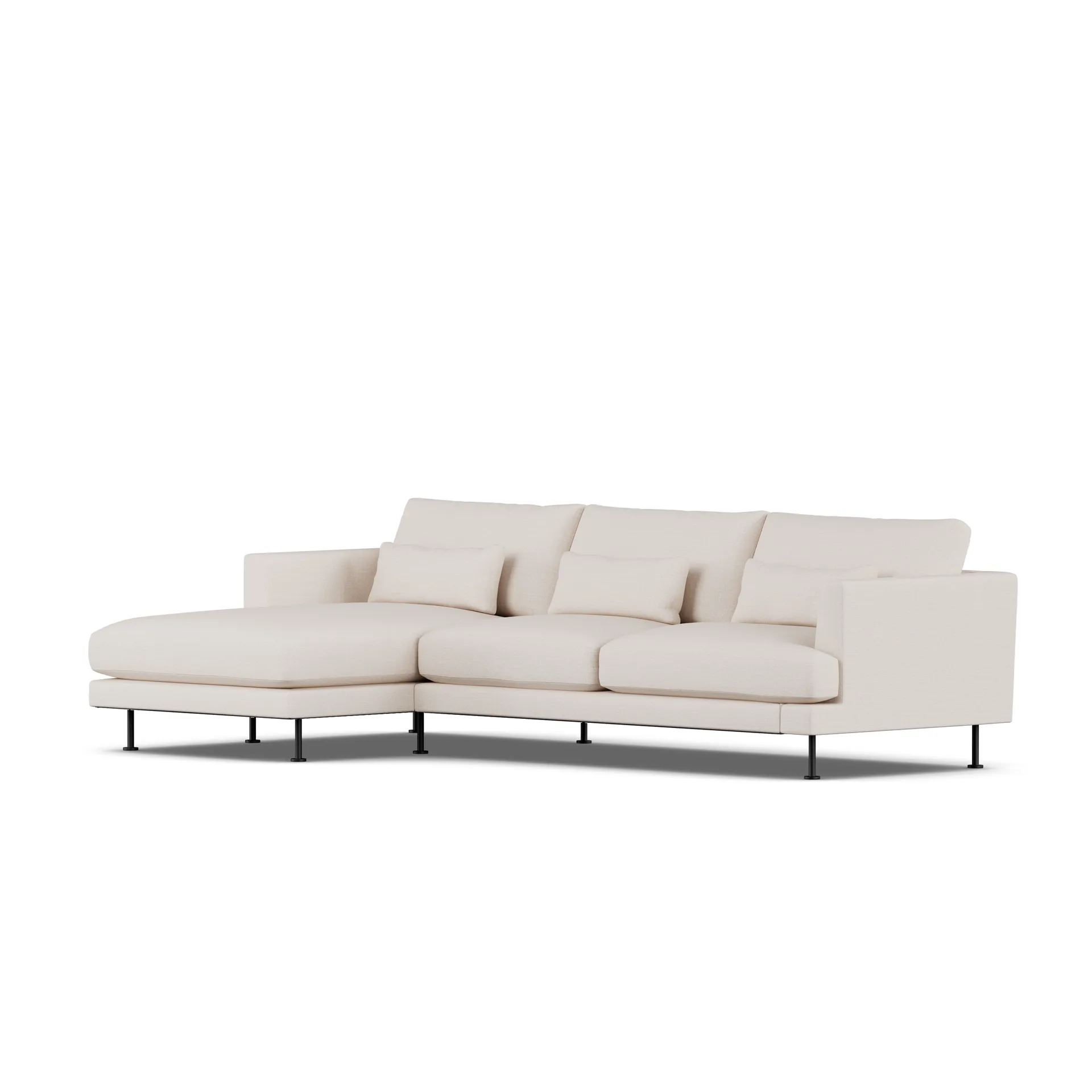 Bredhult soffa, Same Off White 6671-svart stål, 2,5-sits C2 1898