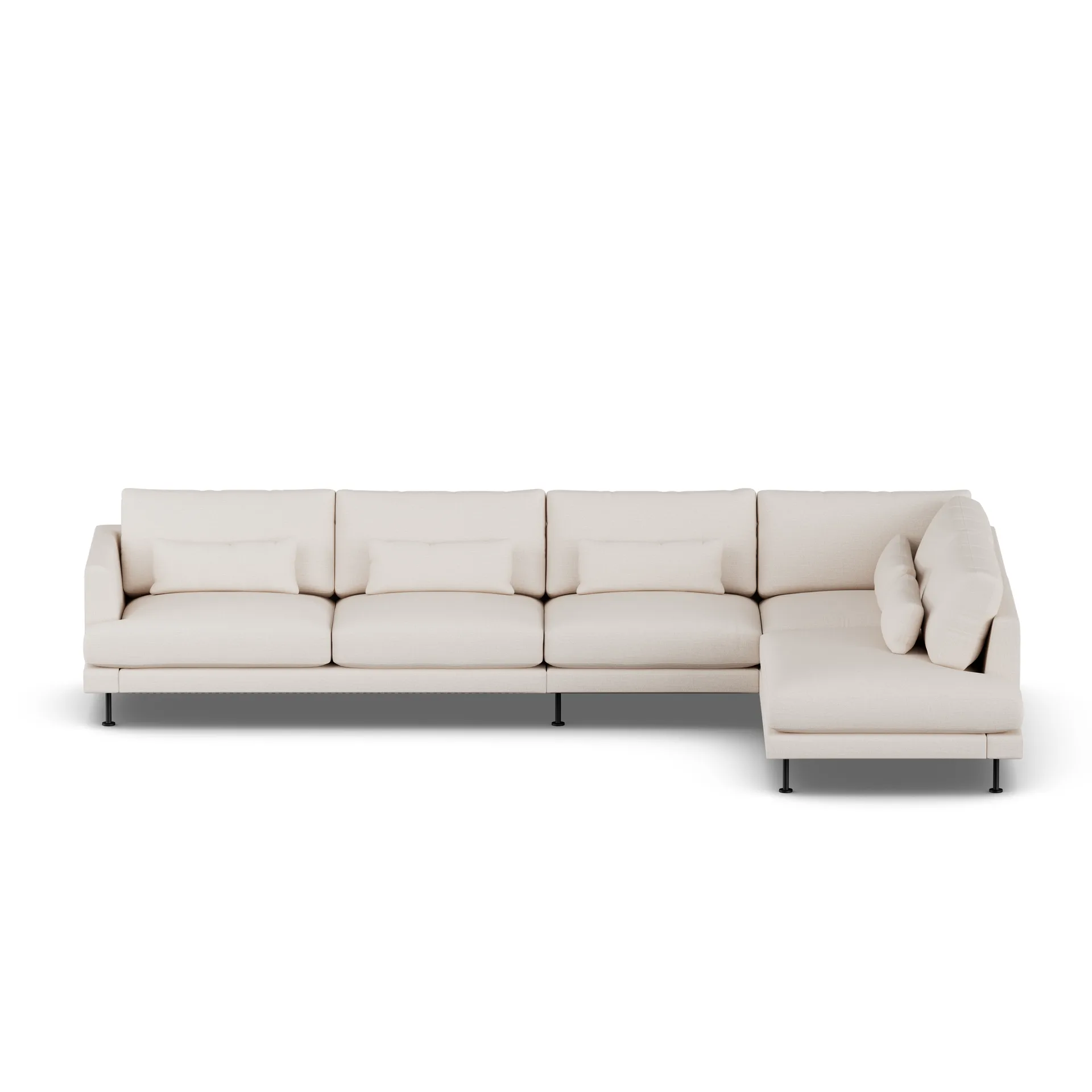 Bredhult soffa, Same Off White 6671-svart stål, 4-sits B1 1898