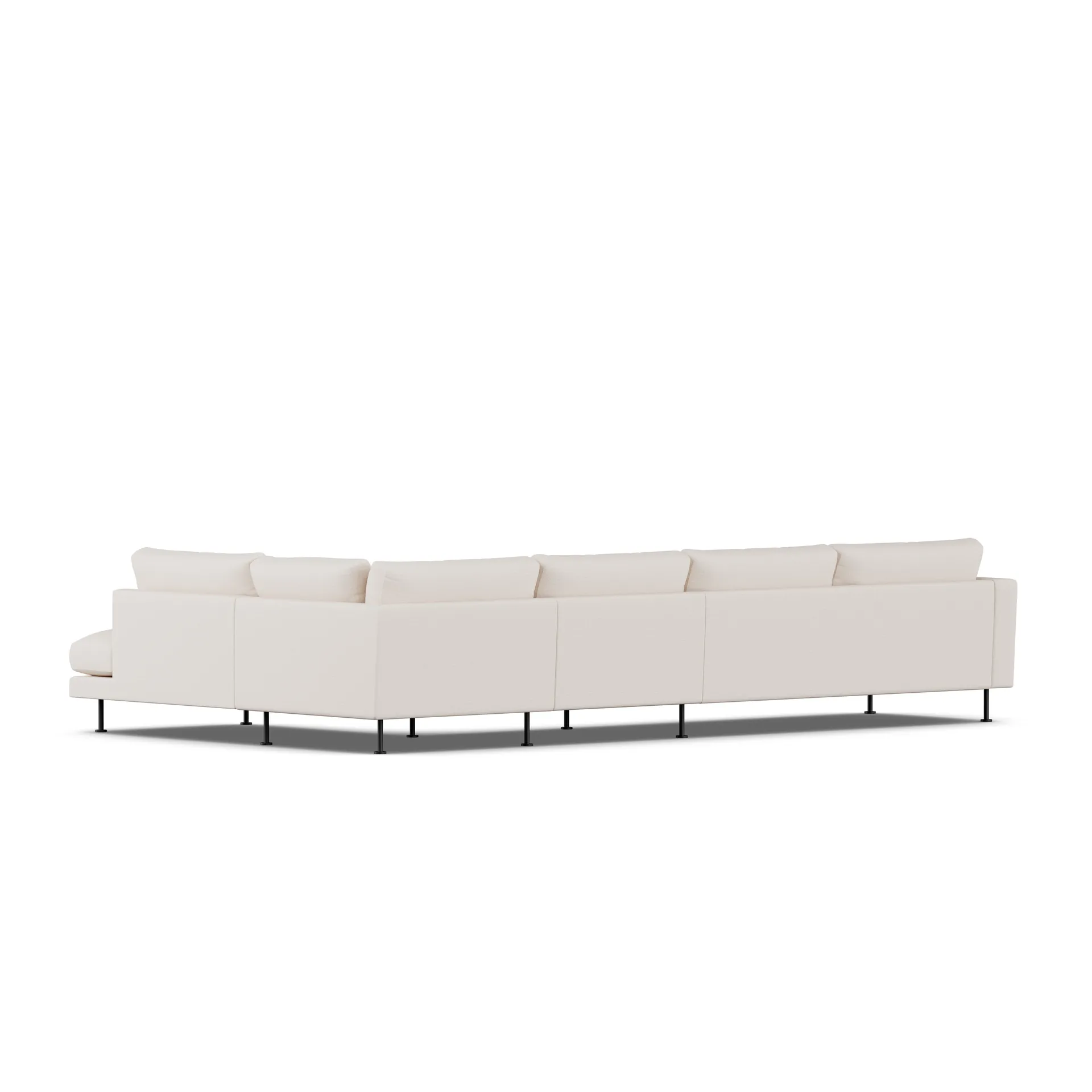 Bredhult soffa, Same Off White 6671-svart stål, 4-sits B1 1898