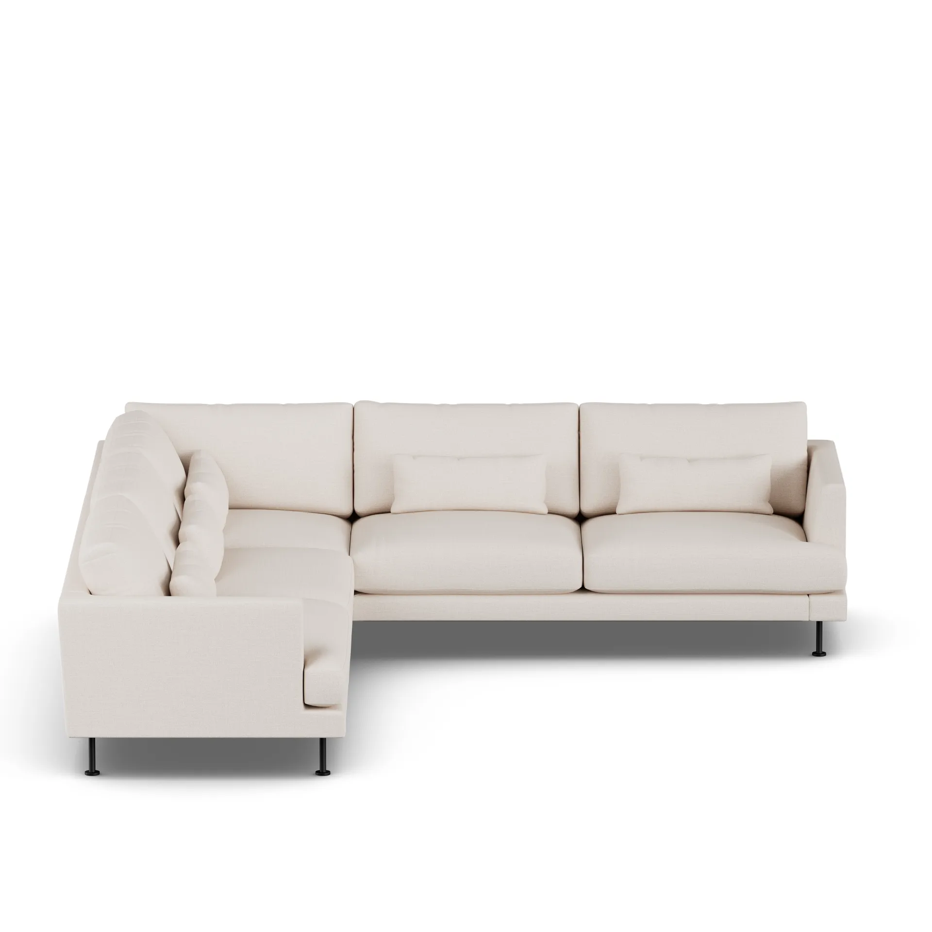 Bredhult soffa, Same Off White 6671-svart stål, hörnsoffa F 1898