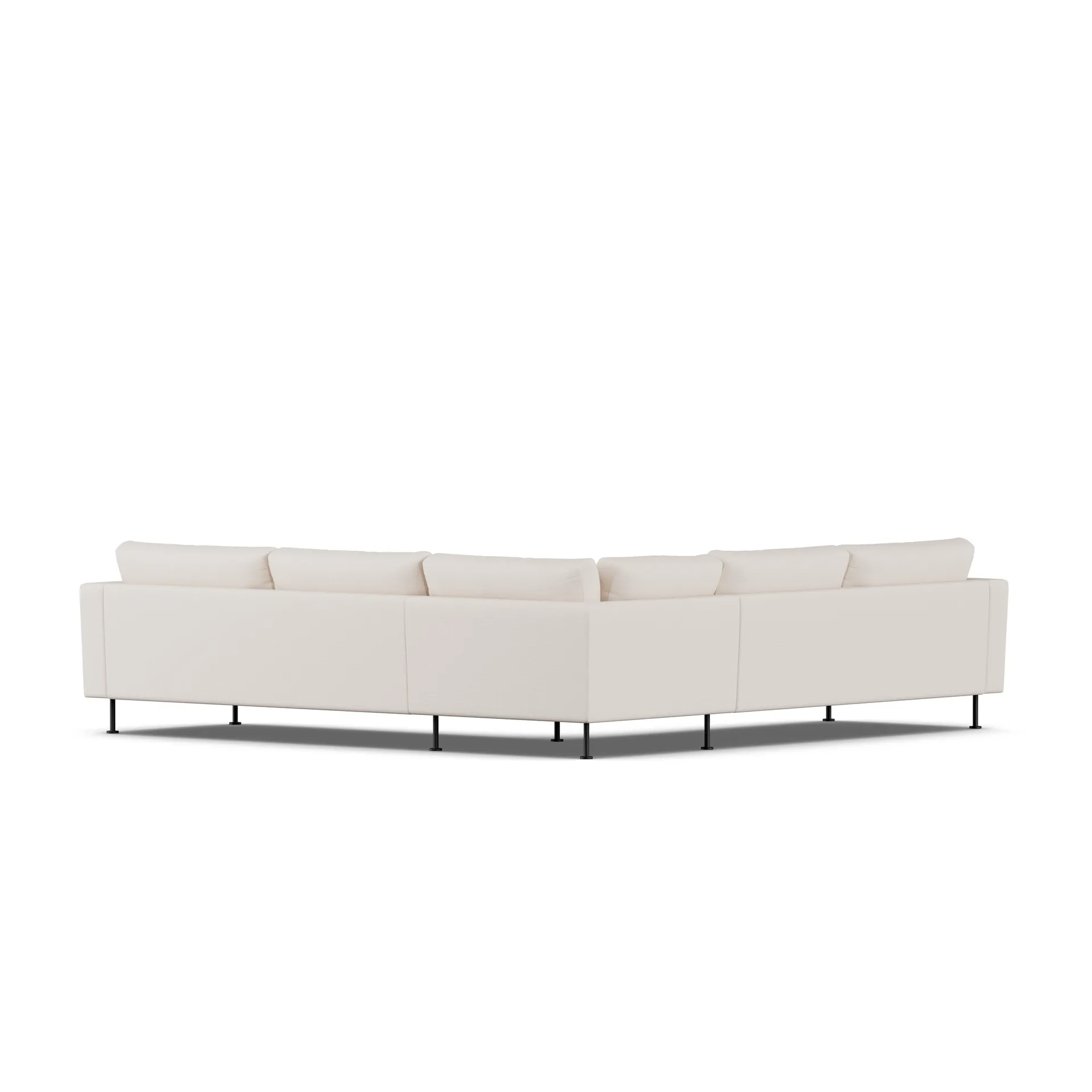 Bredhult soffa, Same Off White 6671-svart stål, hörnsoffa F 1898