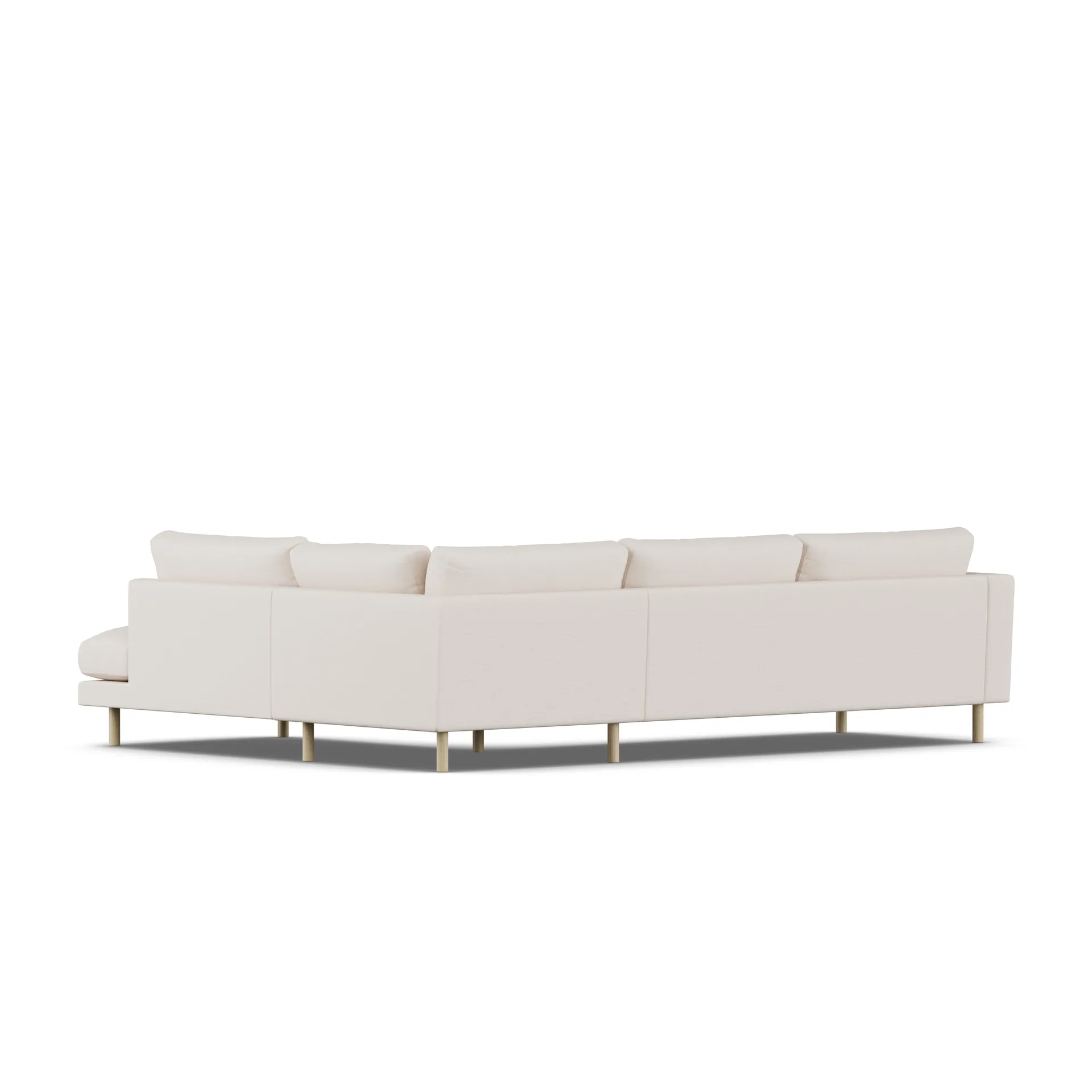 Bredhult soffa, Same Off White 6671-vitoljad ek, 3-sits A1 1898