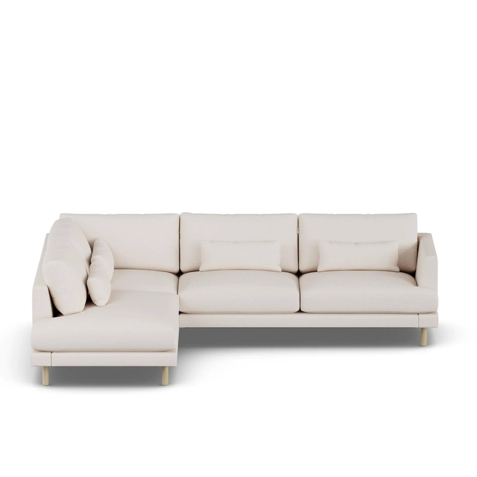 Bredhult soffa, Same Off White 6671-vitoljad ek, 3-sits A2 1898