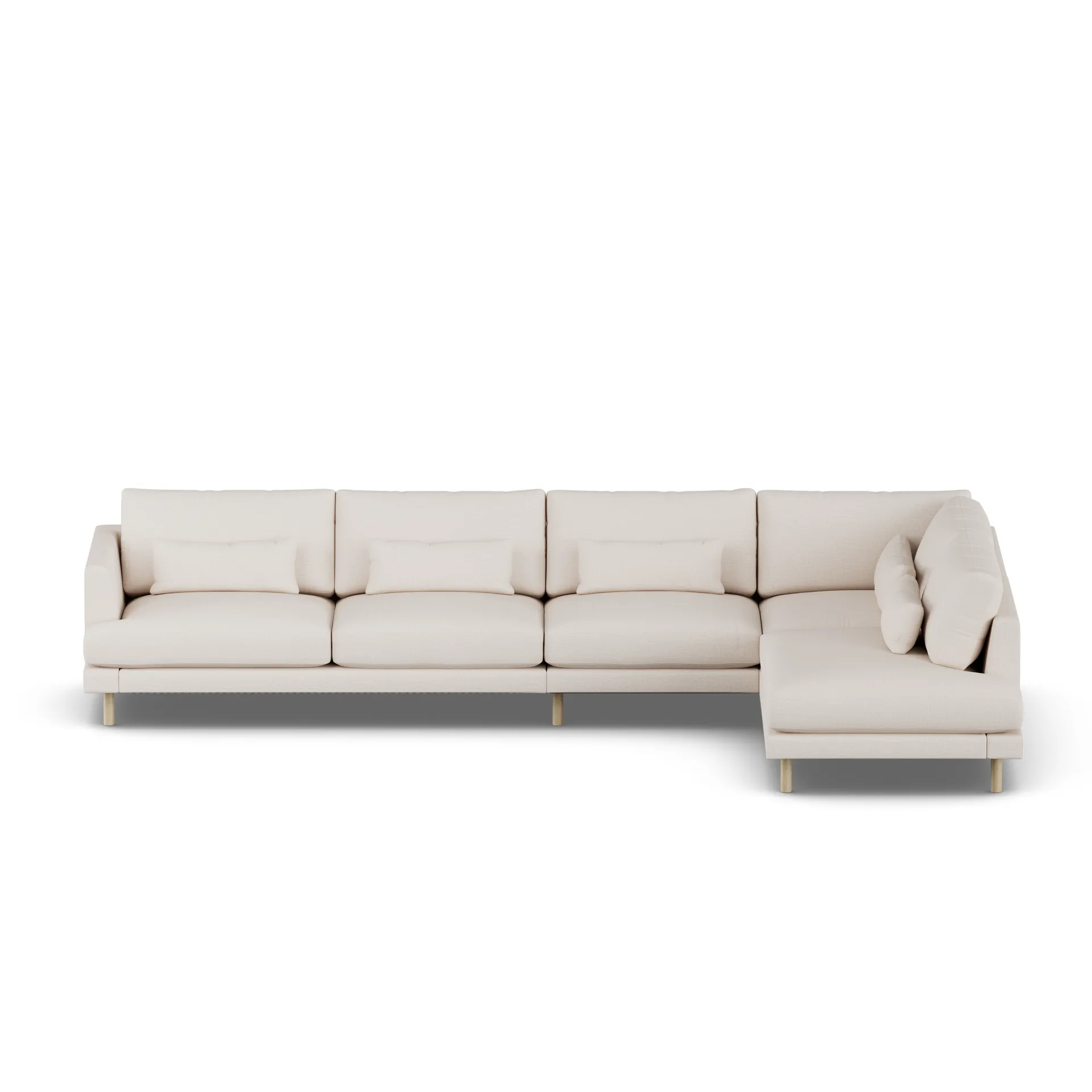 Bredhult soffa, Same Off White 6671-vitoljad ek, 4-sits B1 1898