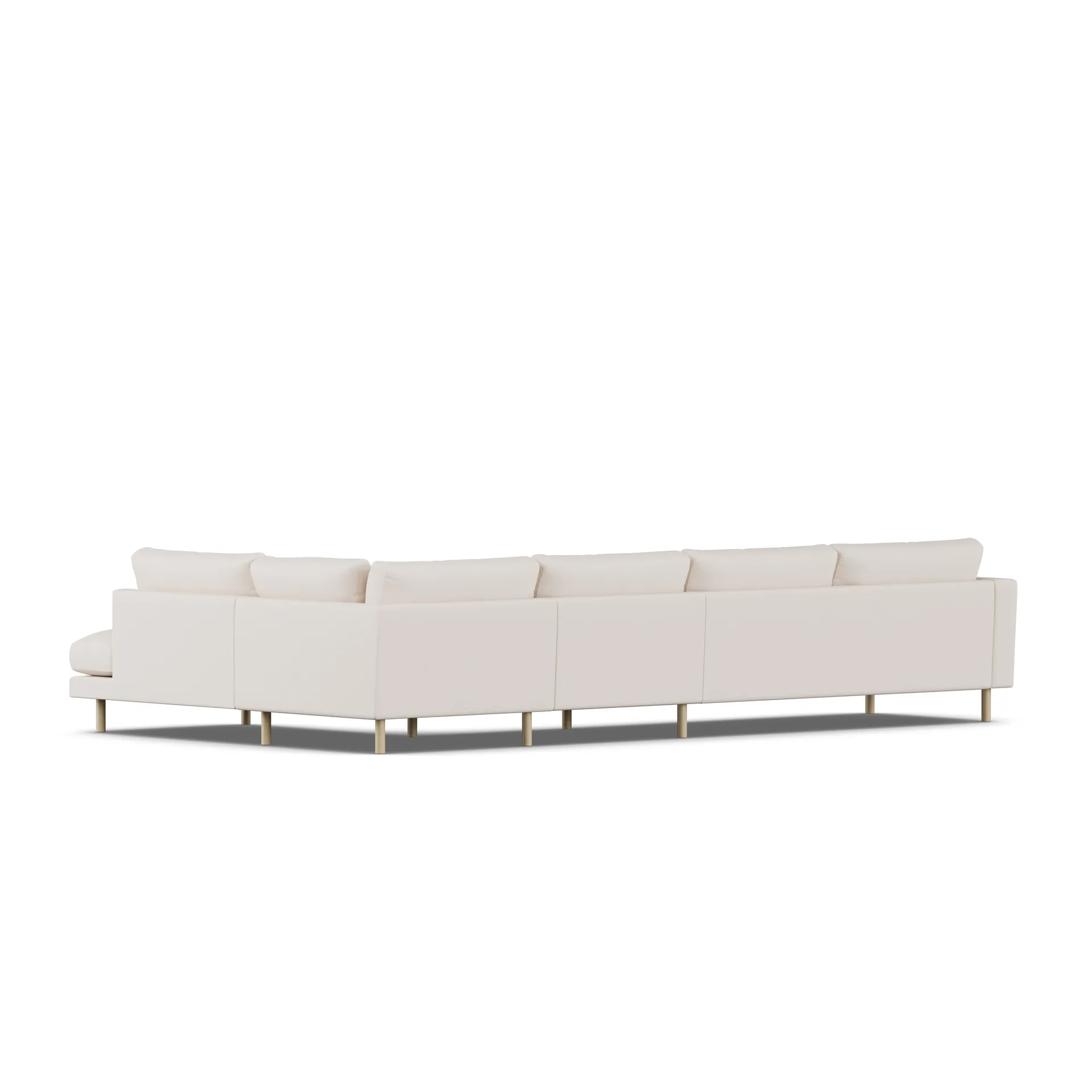 Bredhult soffa, Same Off White 6671-vitoljad ek, 4-sits B1 1898