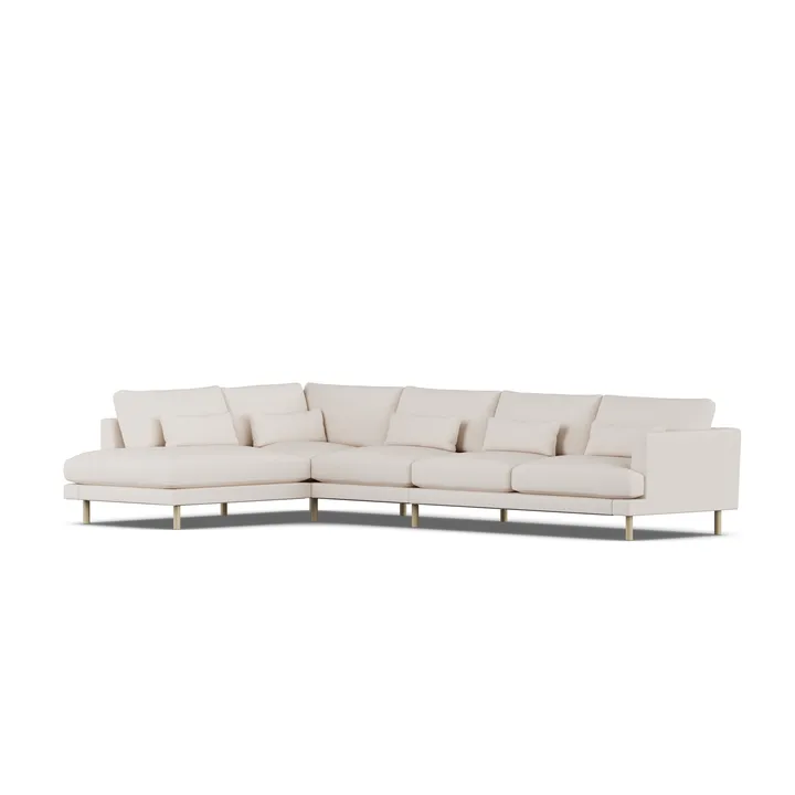 Bredhult soffa - Same Off White 6671-vitoljad ek, 4-sits B2 - 1898