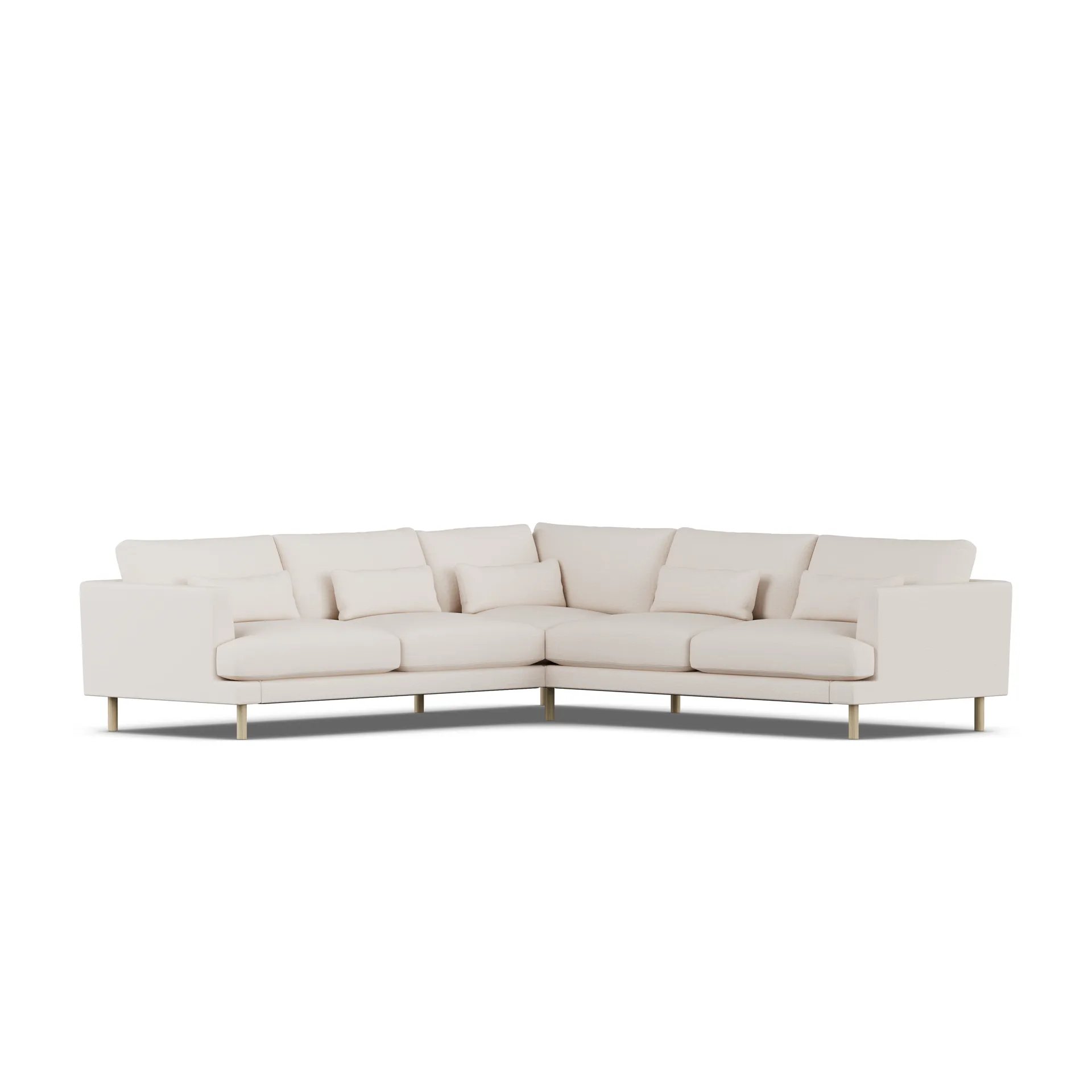 Bredhult soffa, Same Off White 6671-vitoljad ek, hörnsoffa F 1898