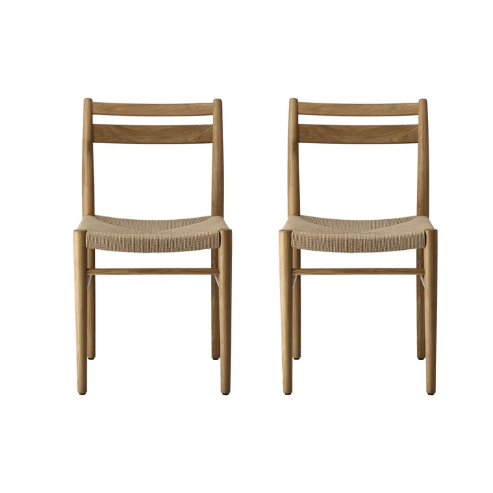 Fridhem matstol, Lackad ek-naturflätad, 2-pack - 1898