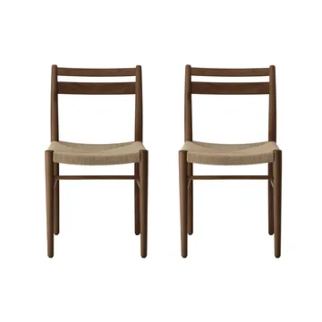 Fridhem matstol, rökt lackad ek-naturflätad, 2-pack - 1898