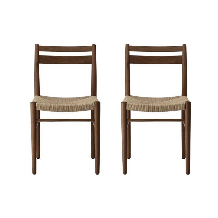 Fridhem matstol, rökt lackad ek-naturflätad, 2-pack - 1898