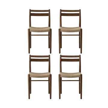 Fridhem matstol, rökt lackad ek-naturflätad, 4-pack - 1898