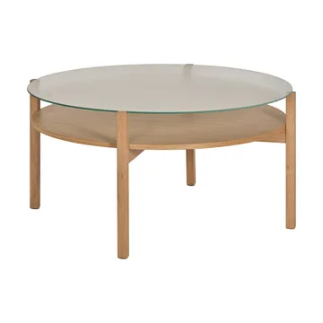Lid soffbord - Vitpigmenterad ek-glas, Ø90 cm - 1898