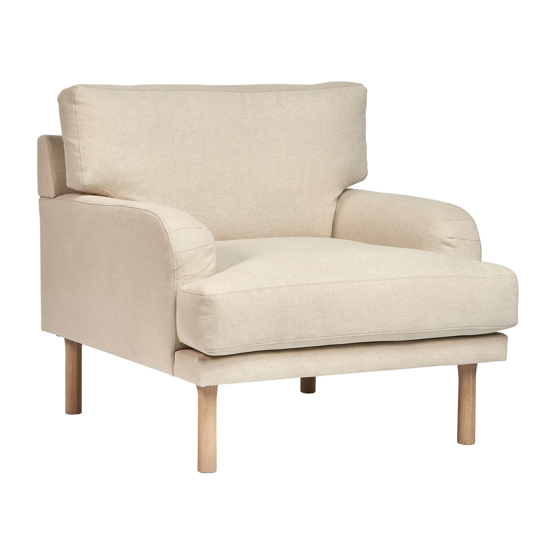 Lidnäs fåtölj, Caleido Beige 9600-vitoljad ek 1898
