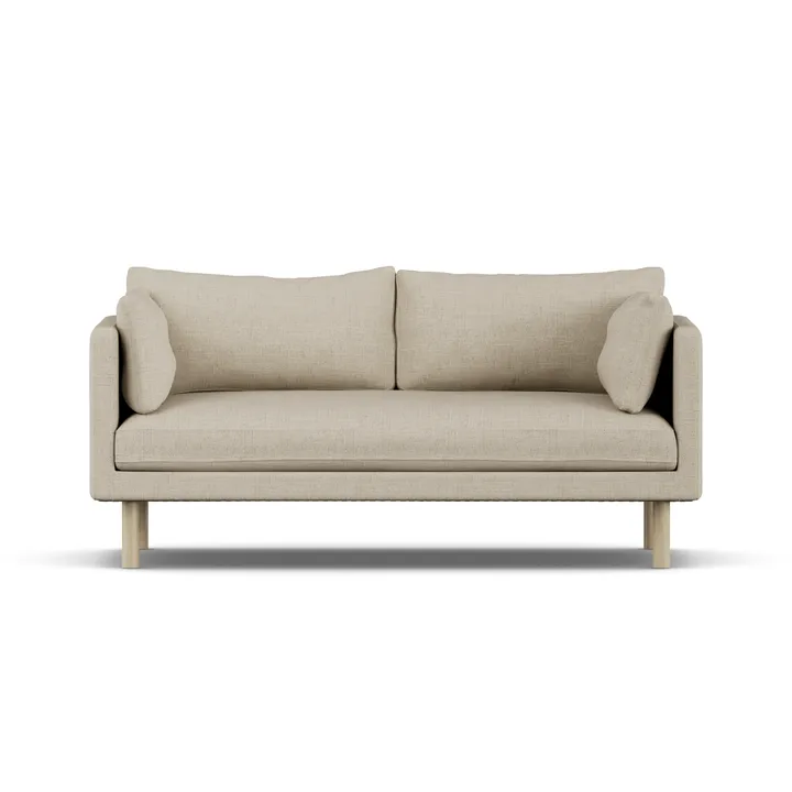Linnevik soffa - Bern Beige 0341-vitoljad ek, 2-sits, utan kappa - 1898