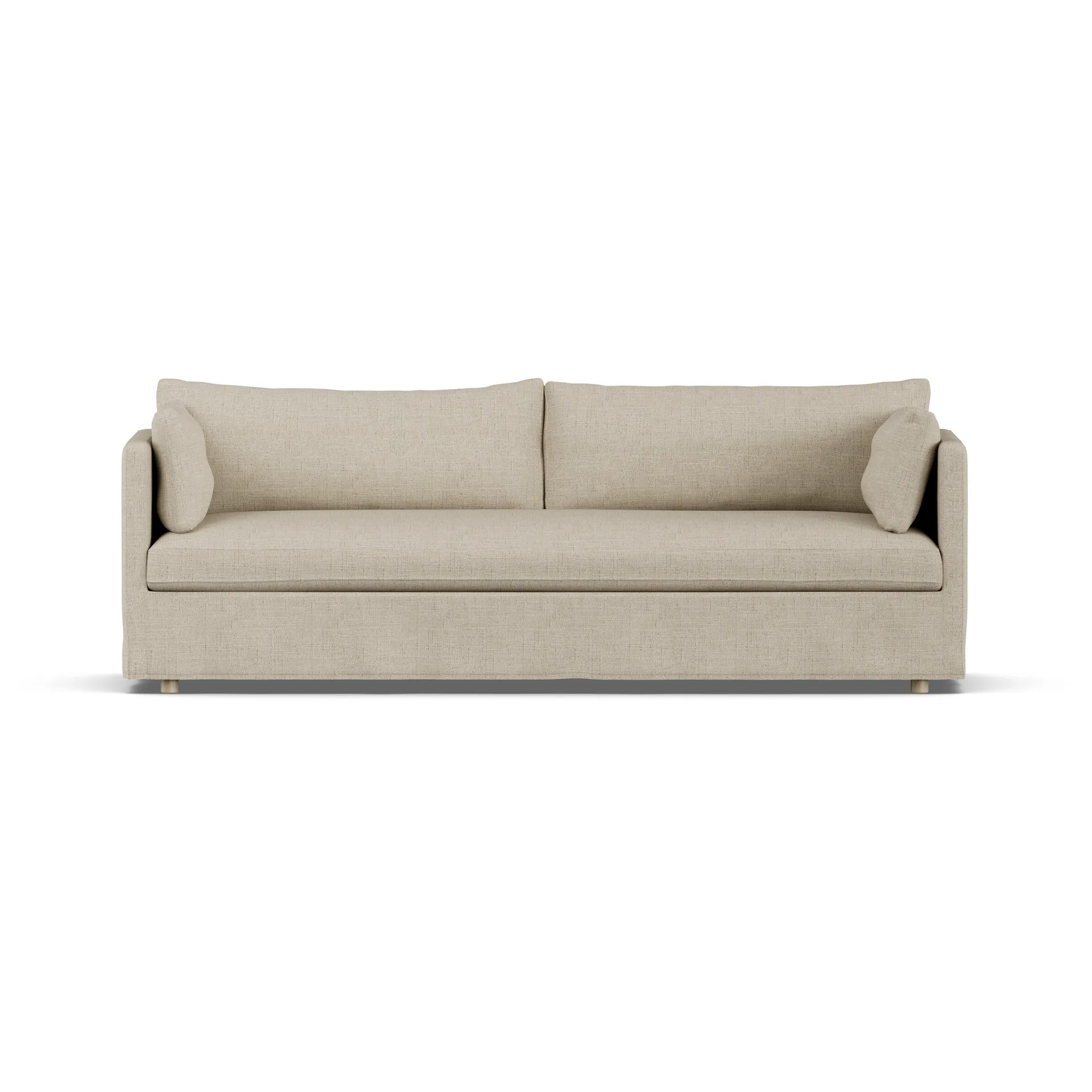 Linnevik soffa, Bern beige 0341-vitoljad ek, 4-sits, med kappa 1898