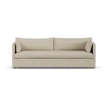 Linnevik soffa - Bern beige 0341-vitoljad ek, 4-sits, med kappa - 1898
