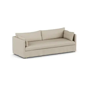 Linnevik soffa - Bern beige 0341-vitoljad ek, 4-sits, med kappa - 1898