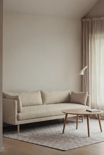 Linnevik soffa - Bern Beige 0341-vitoljad ek, 4-sits - 1898